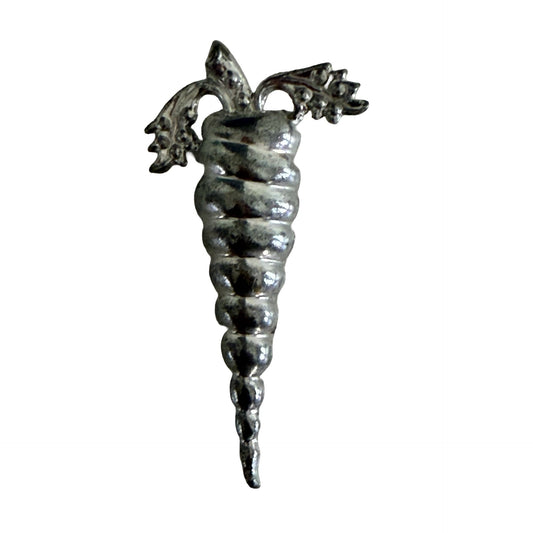 Vintage Silver Tone Carrot Brooch Pin Vegetable Figural 2.5 Inch