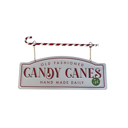 Vintage Candy Cane Sign Old Fashioned Candy Canes Handmade Daily Christmas Wall Decor