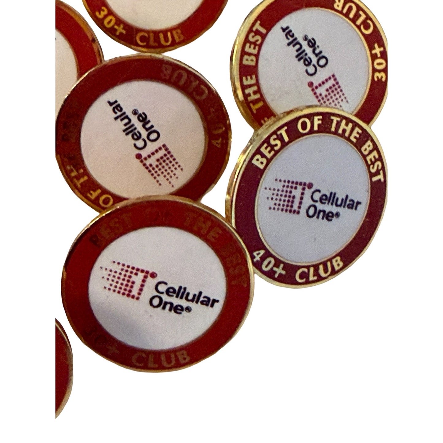 Cellular One Best of the Best Club Lapel Pins Lot of 8 30+ 40+ Club Employee Award