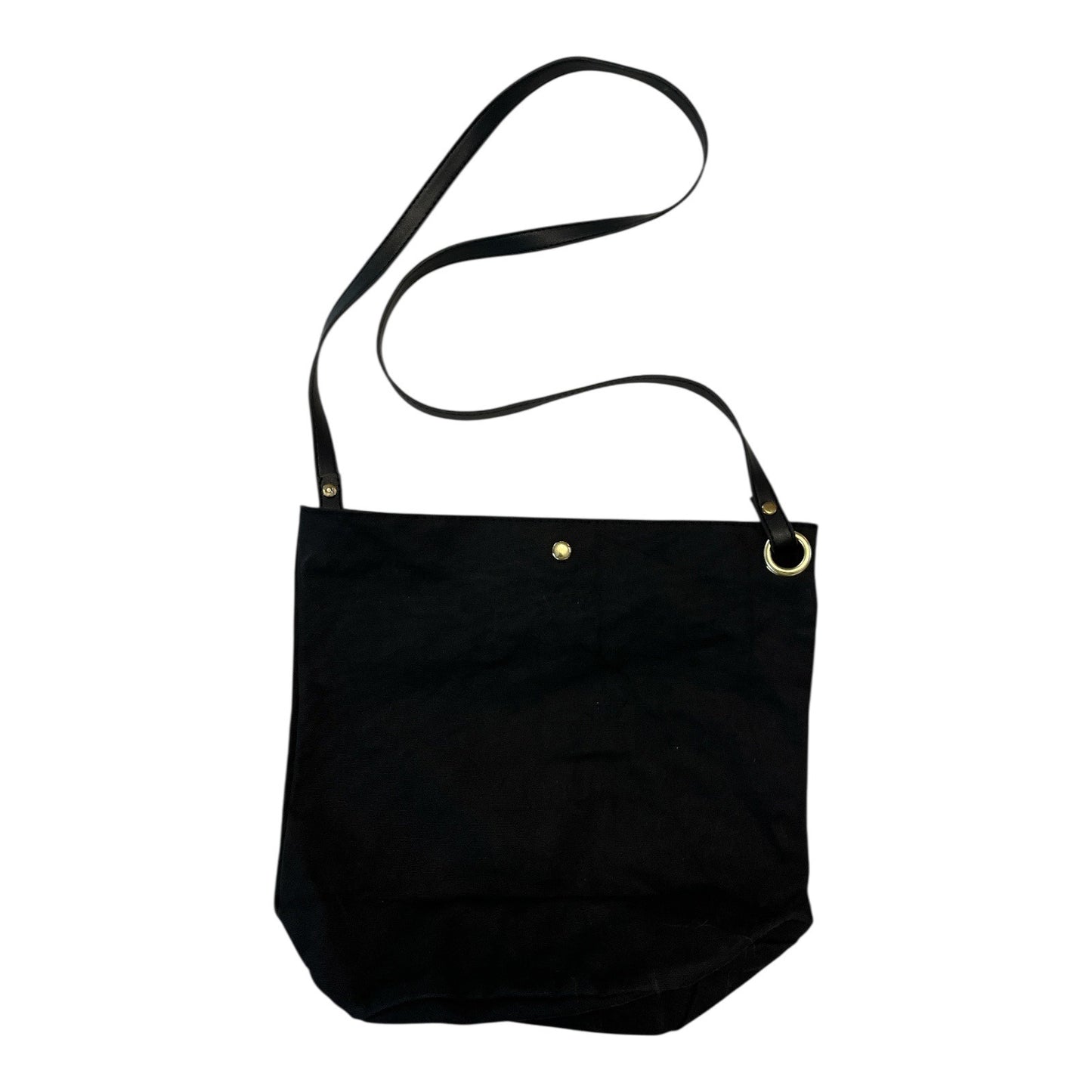 Le Marché de Whiterm Paris Canvas Shoulder Bag Black Tote Market Bag Long Strap