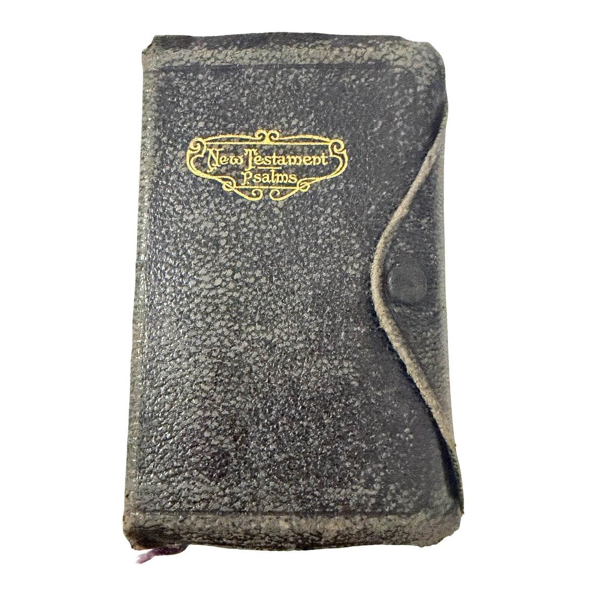 Antique A.J. Holman New Testament Psalms Pocket Bible Genuine Leather Snap Cover Red Letter