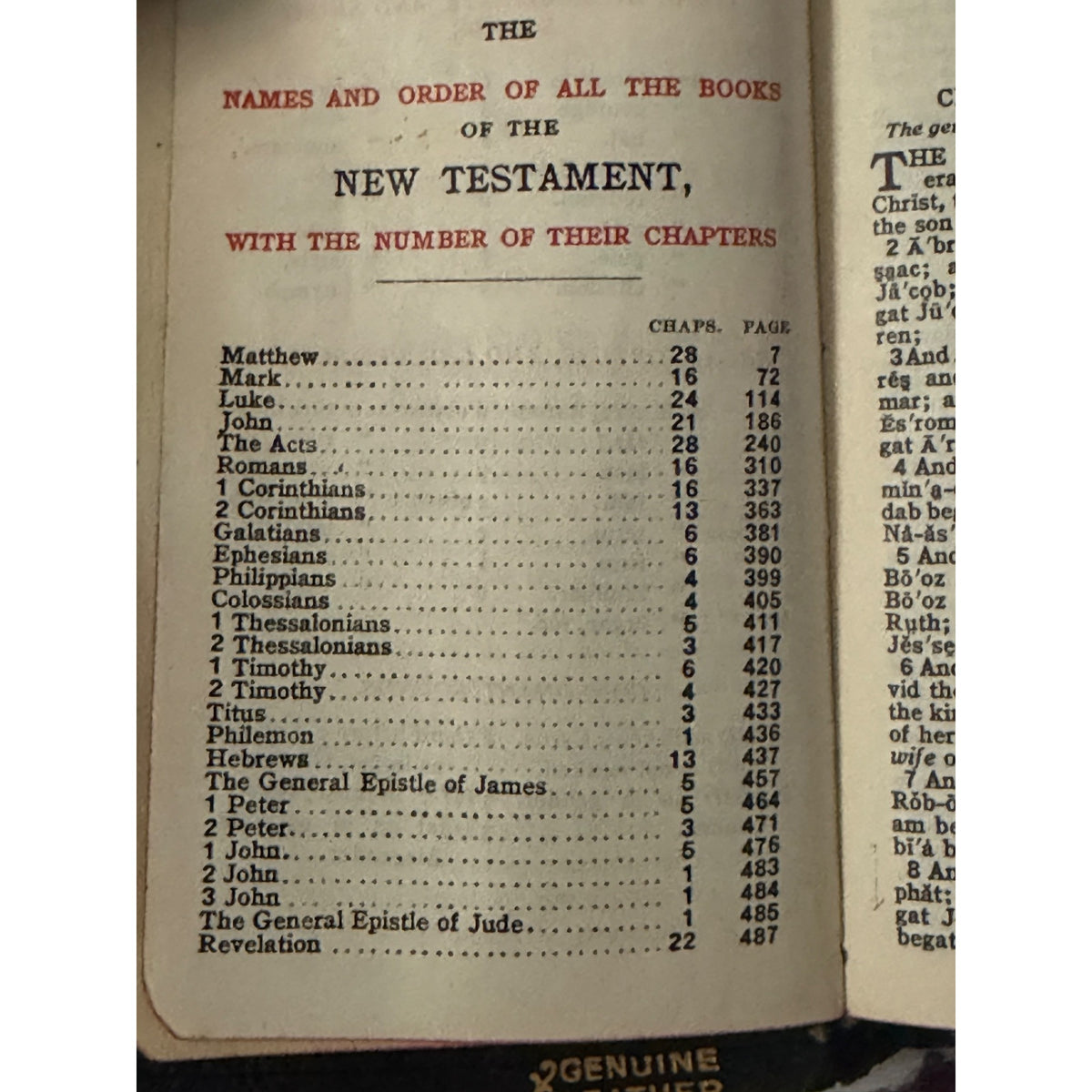 Antique A.J. Holman New Testament Psalms Pocket Bible Genuine Leather Snap Cover Red Letter