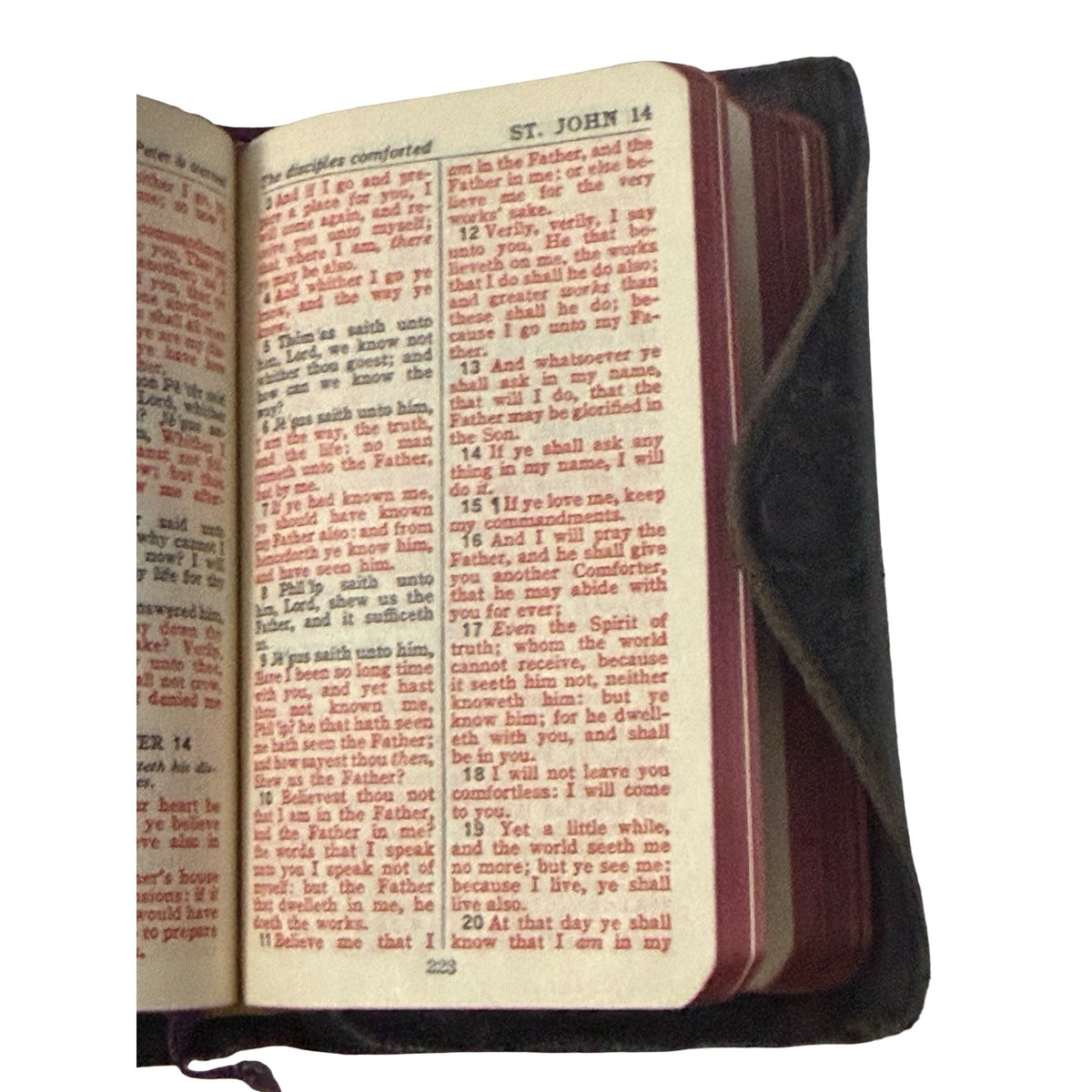 Antique A.J. Holman New Testament Psalms Pocket Bible Genuine Leather Snap Cover Red Letter