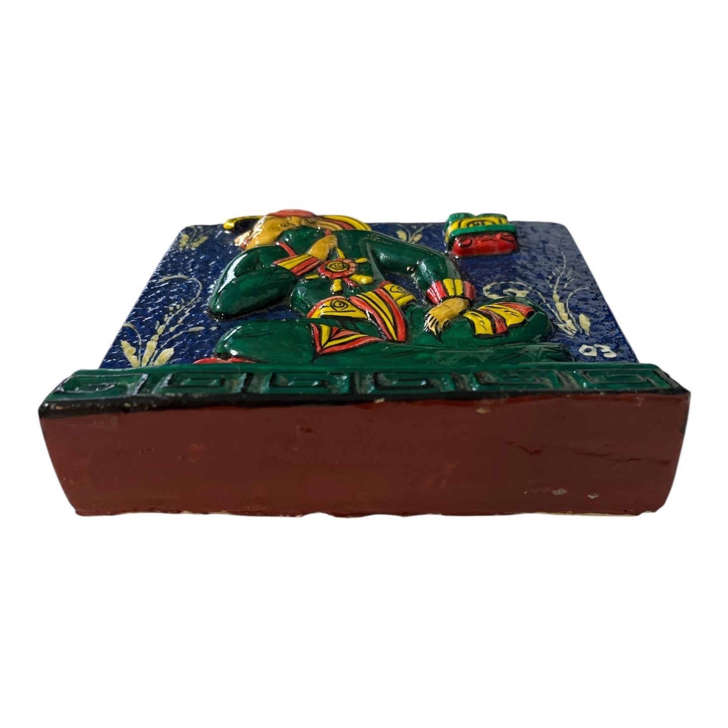 Vintage Lord Zac El Señor Zac Mayan Relief Art Freestanding Plaque