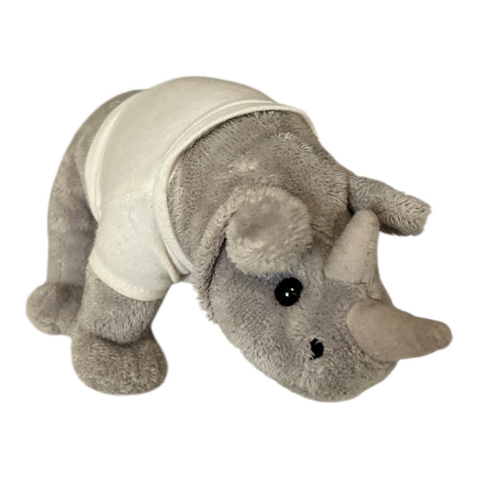 Scotch Office Tape Rhino Plush 2003 K&M International Gray Triceratops Dinosaur Toy