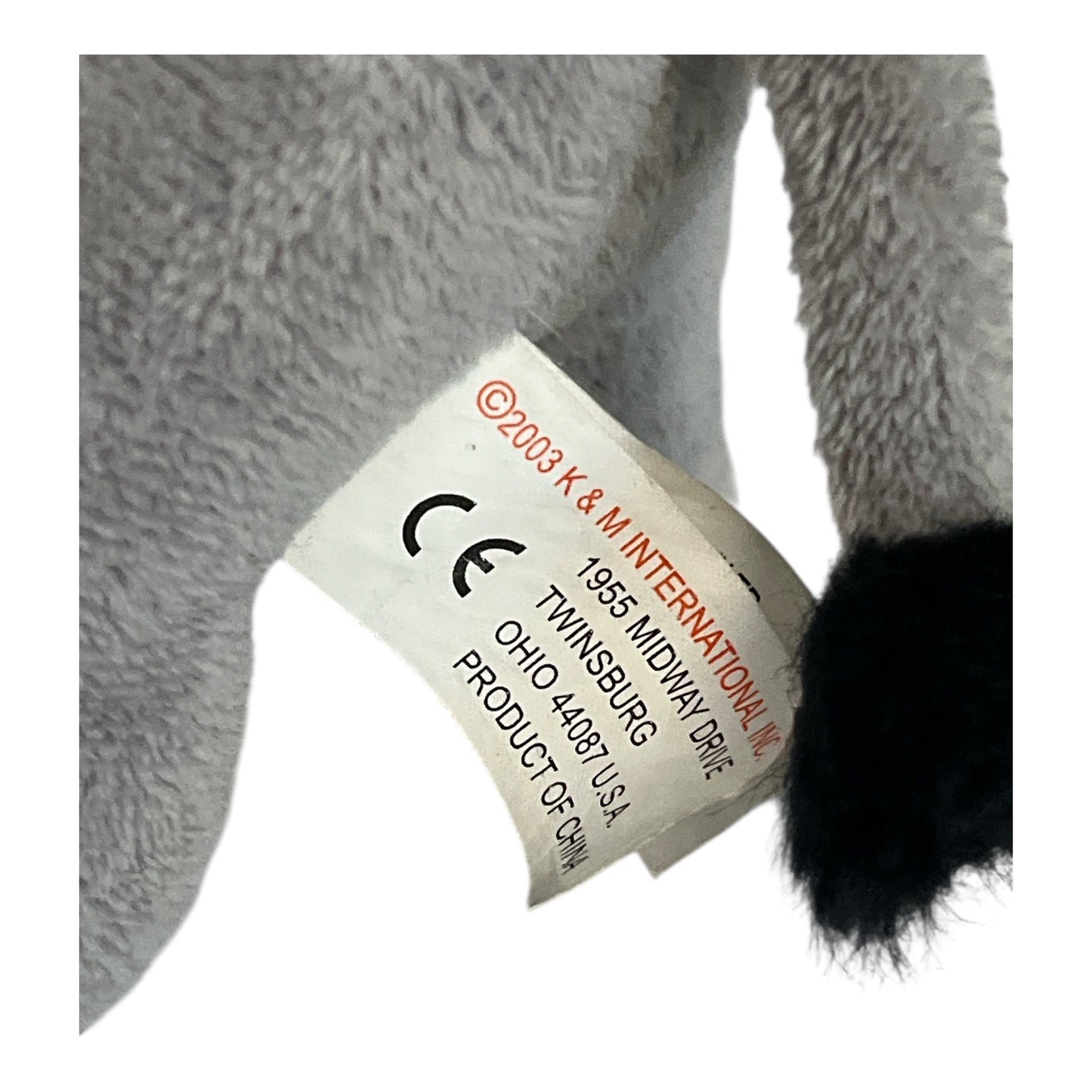 Scotch Office Tape Rhino Plush 2003 K&M International Gray Triceratops Dinosaur Toy