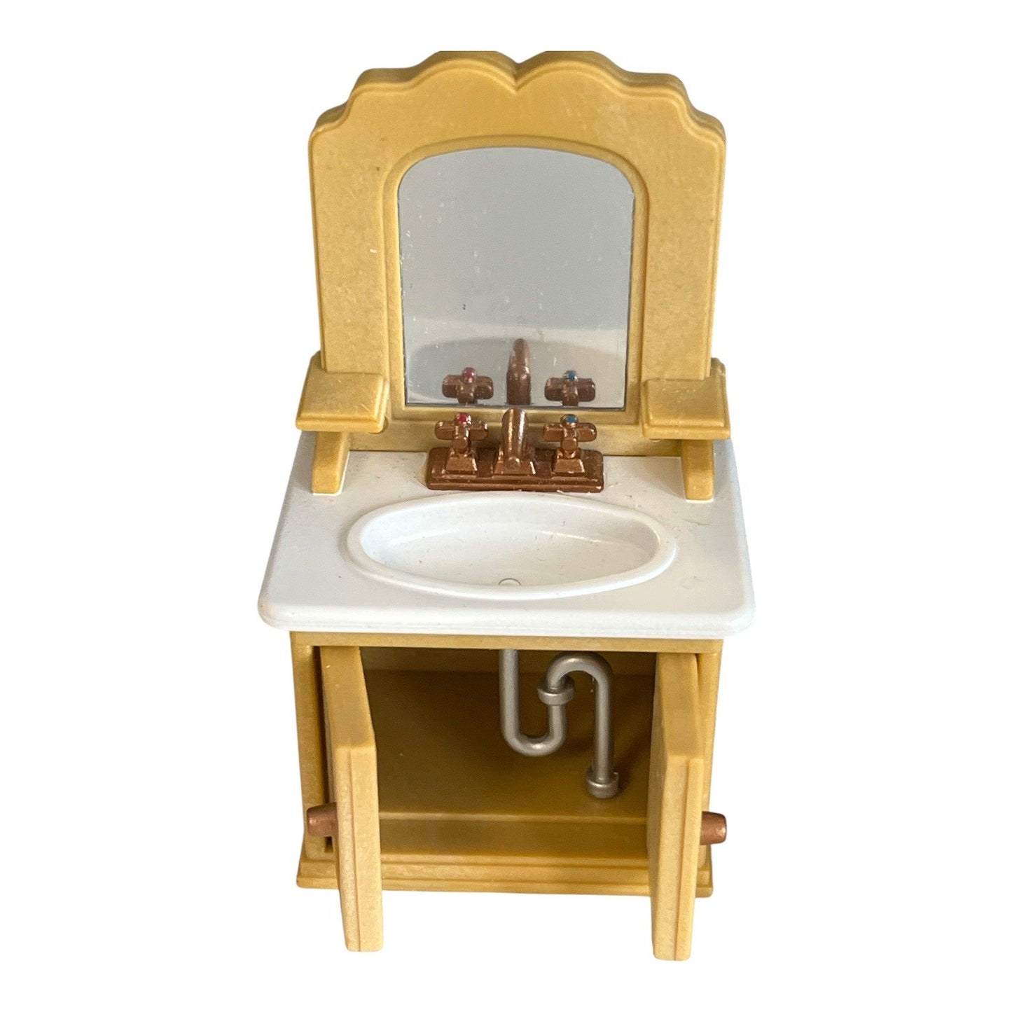 Vintage Epoch Dollhouse Bathroom Set Vanity Sink Toilet Cabinet Miniature Furniture Lot