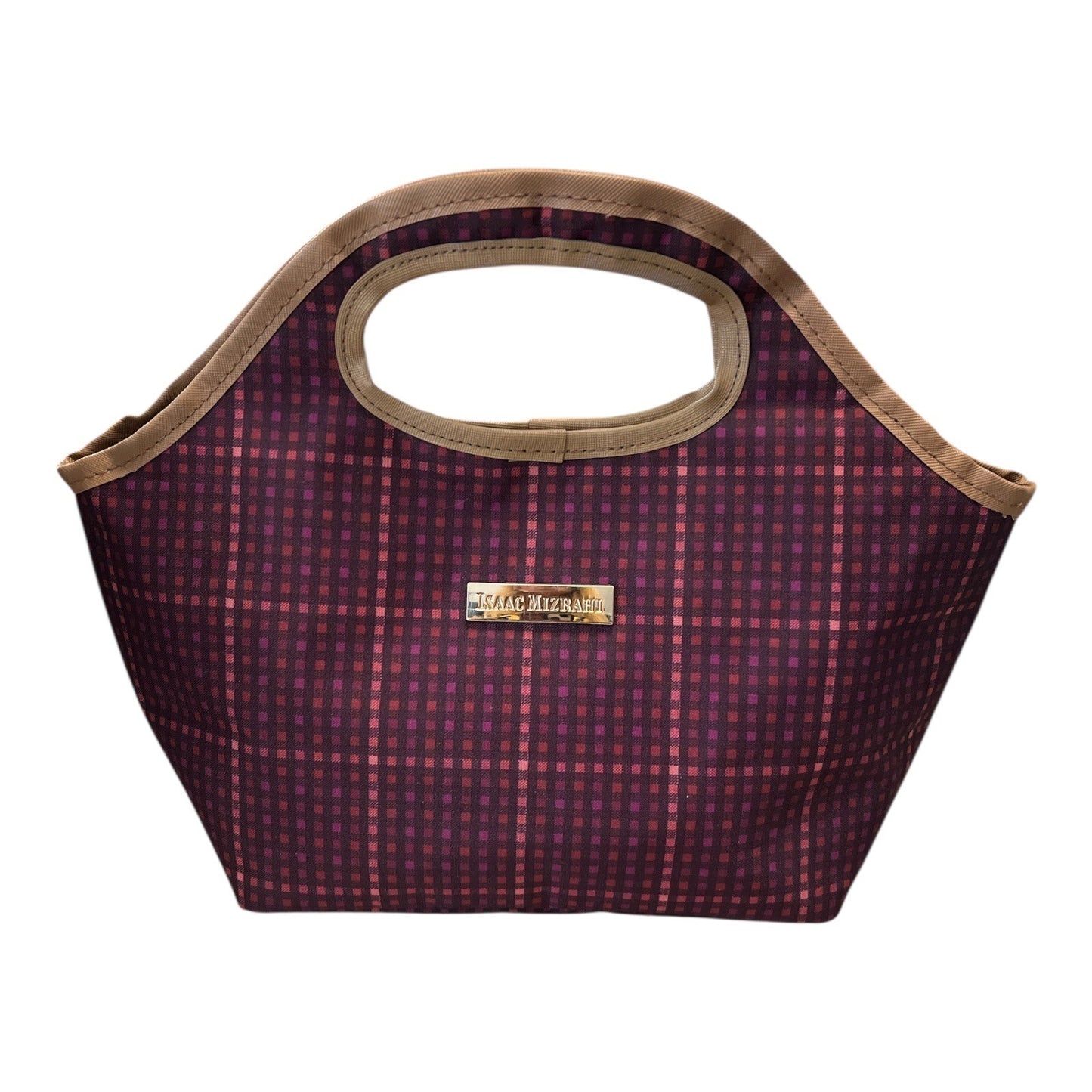 Isaac Mizrahi Lunch Tote Bag Red Plaid Insulated Carry Case Top Handle Y2K