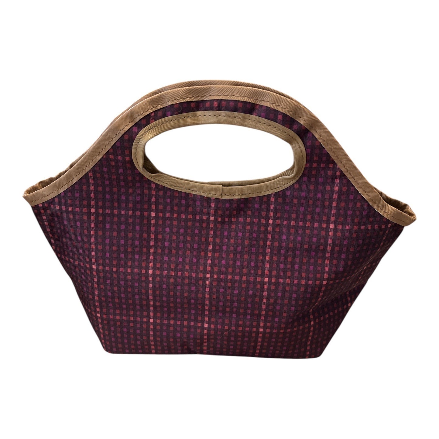 Isaac Mizrahi Lunch Tote Bag Red Plaid Insulated Carry Case Top Handle Y2K