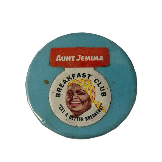 Vintage Aunt Jemima Breakfast Club Advertising Pin Back Button RPM Associates Badge-A-Mint 2.25"