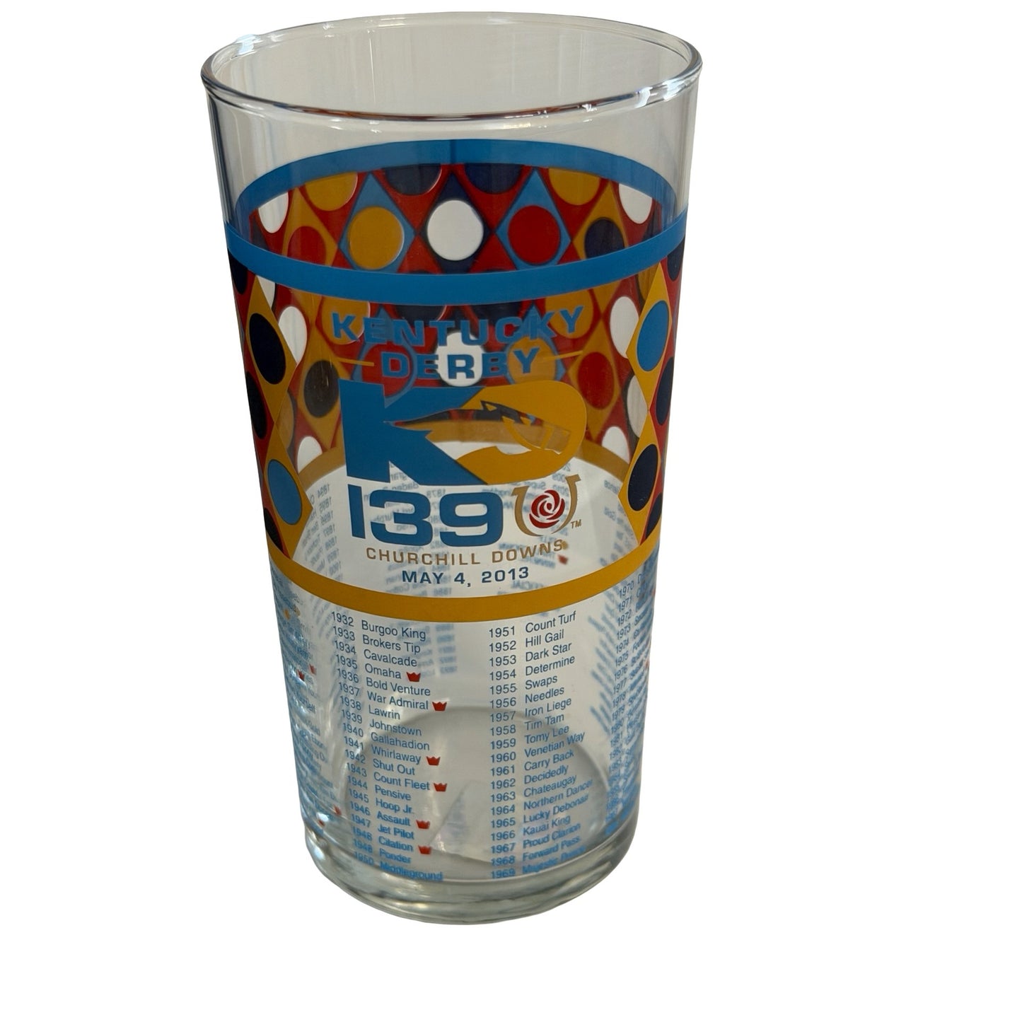 2013 Kentucky Derby 139 Churchill Downs Official Pint Glass Triple Crown Winners