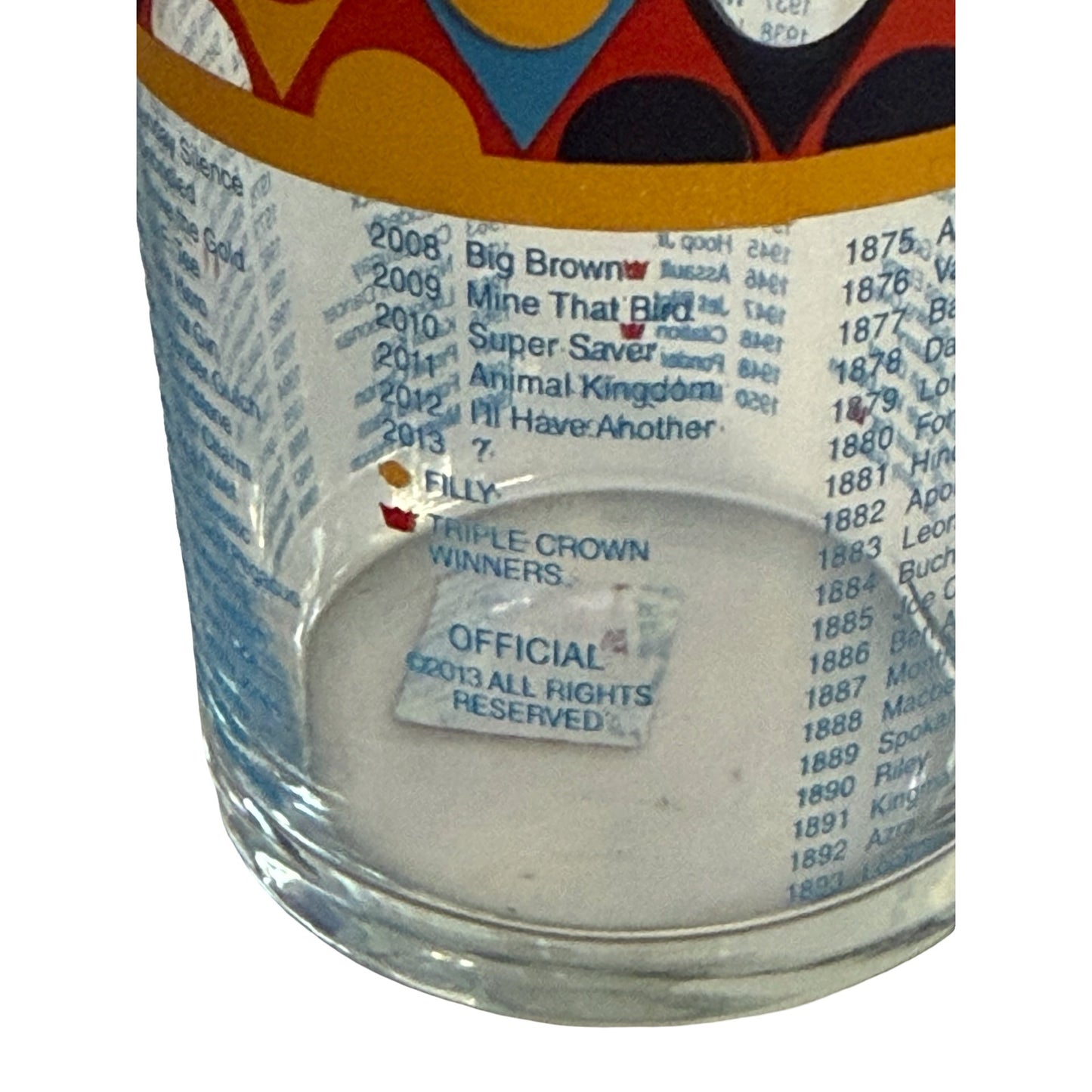 2013 Kentucky Derby 139 Churchill Downs Official Pint Glass Triple Crown Winners