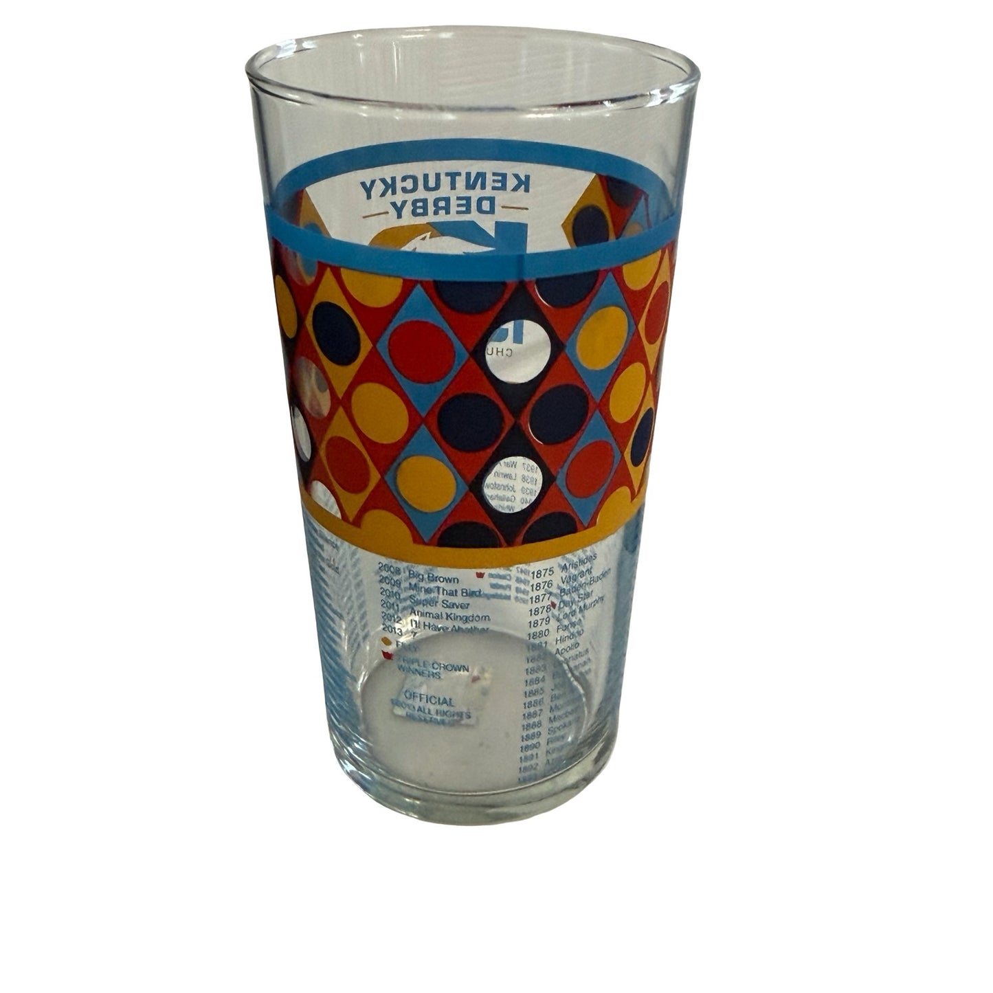 2013 Kentucky Derby 139 Churchill Downs Official Pint Glass Triple Crown Winners
