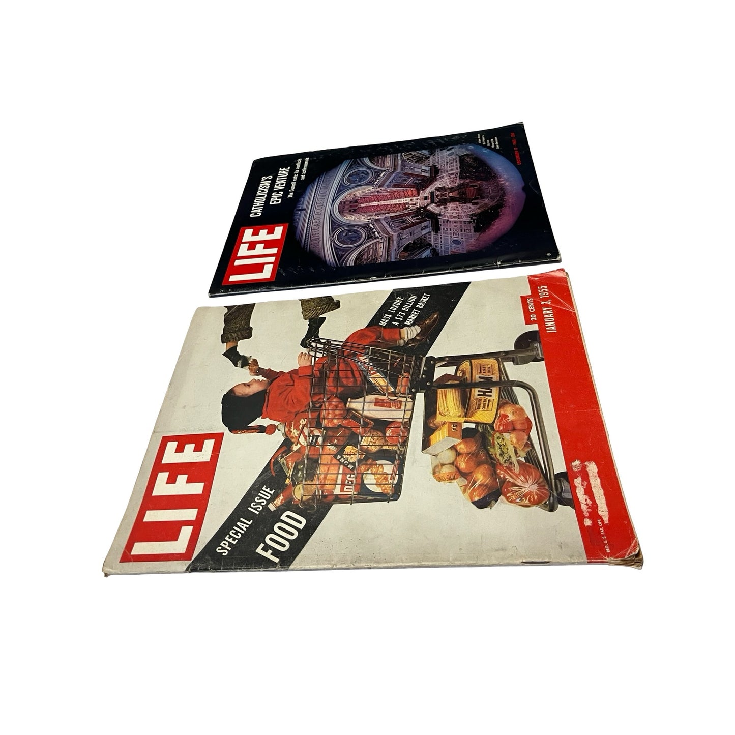 Vintage LIFE Magazine Lot 1955 Food Issue 1965 Ads Coca Cola Campbell Soup Whiskey Mid Century
