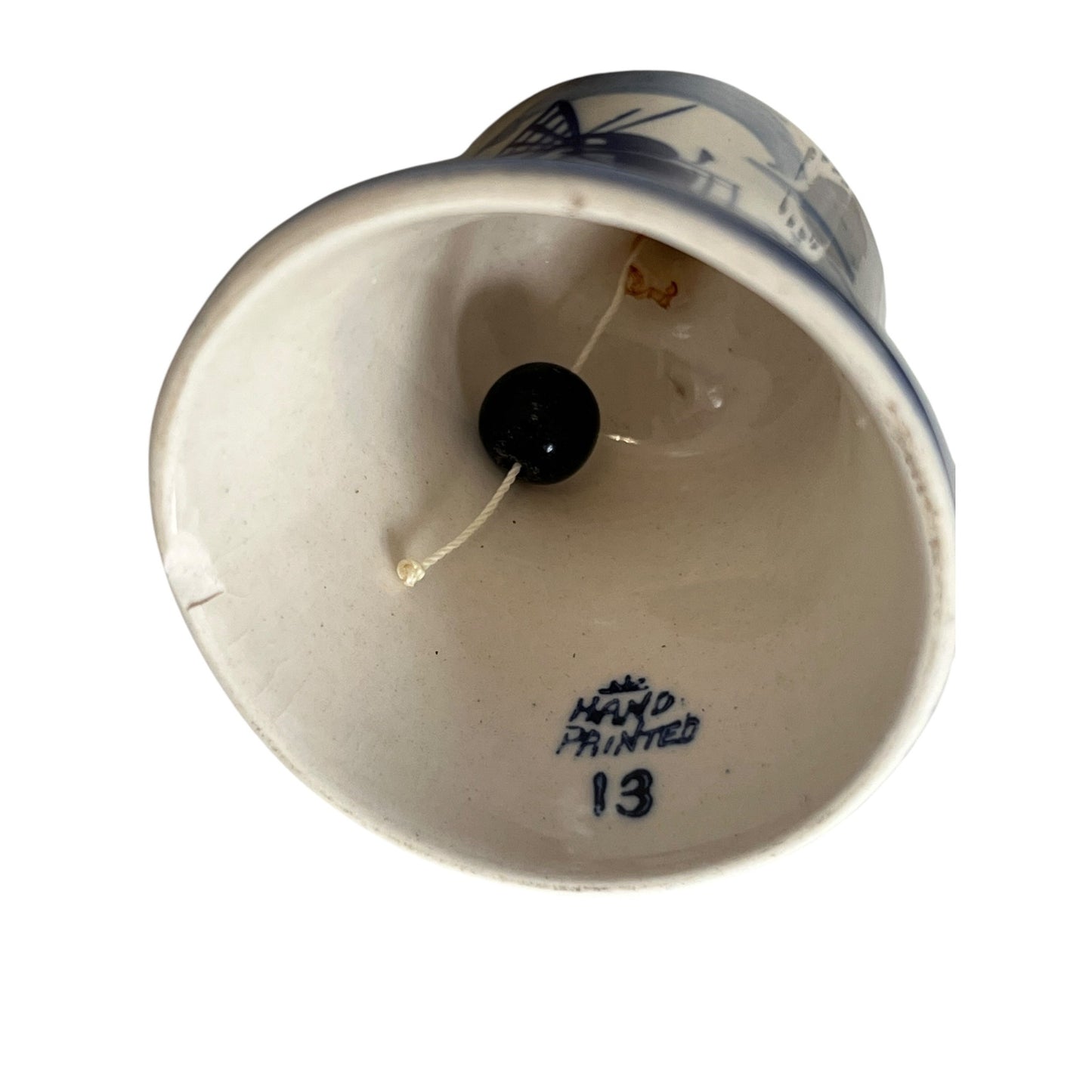 Delft Blue Bell Hand Painted Windmill Ceramic Bell Holland Style 3”