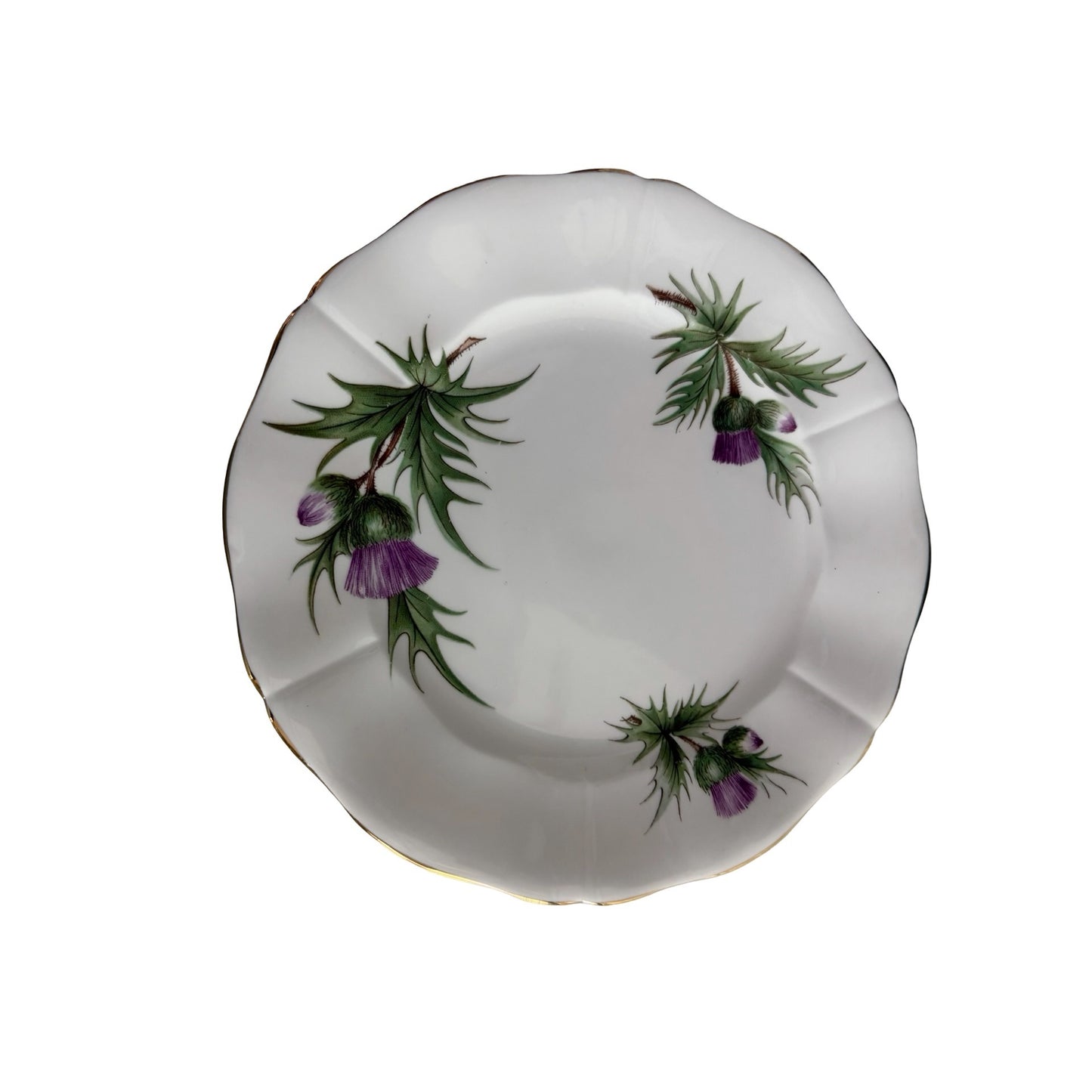 Adderley Fine Bone China England Thistle Salad Plate 8” Purple Floral