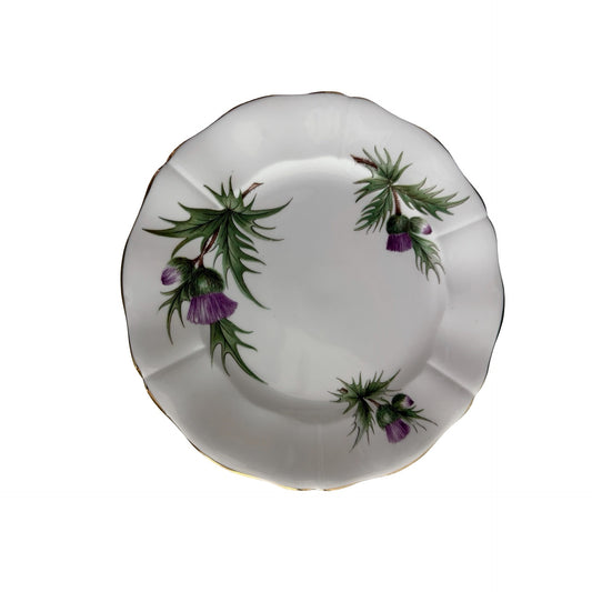 Adderley Fine Bone China England Thistle Salad Plate 8” Purple Floral
