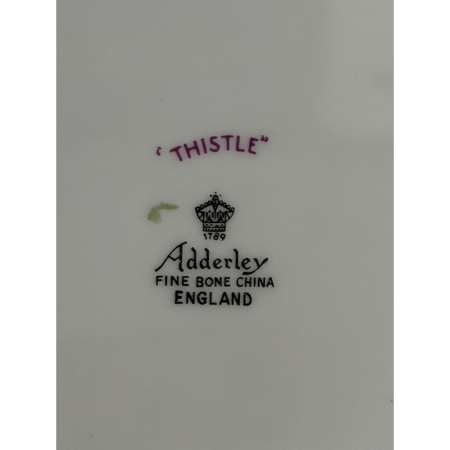 Adderley Fine Bone China England Thistle Salad Plate 8” Purple Floral