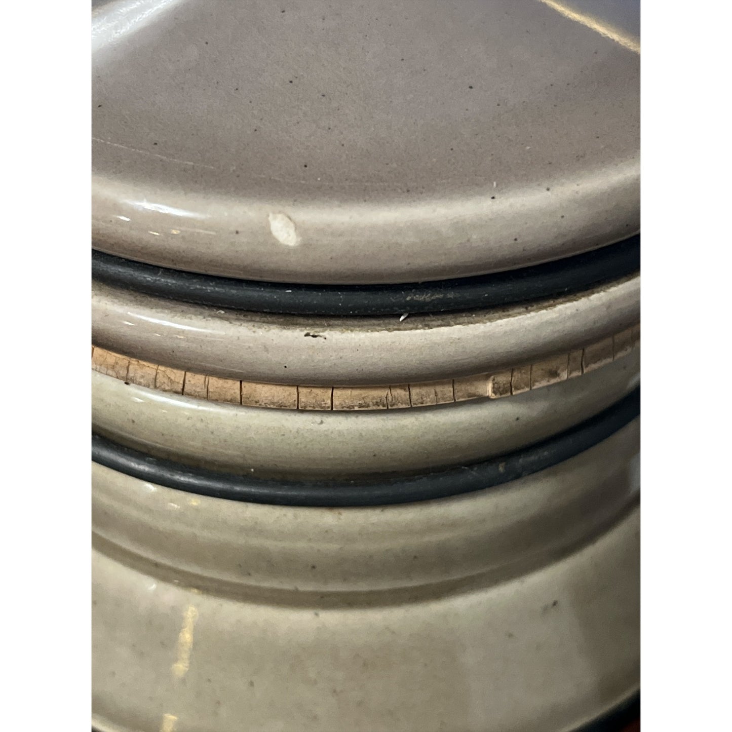 Vtg Baldelli Italy Ceramic Canister with Clamp Lid Italian Stoneware Kitchen Storage