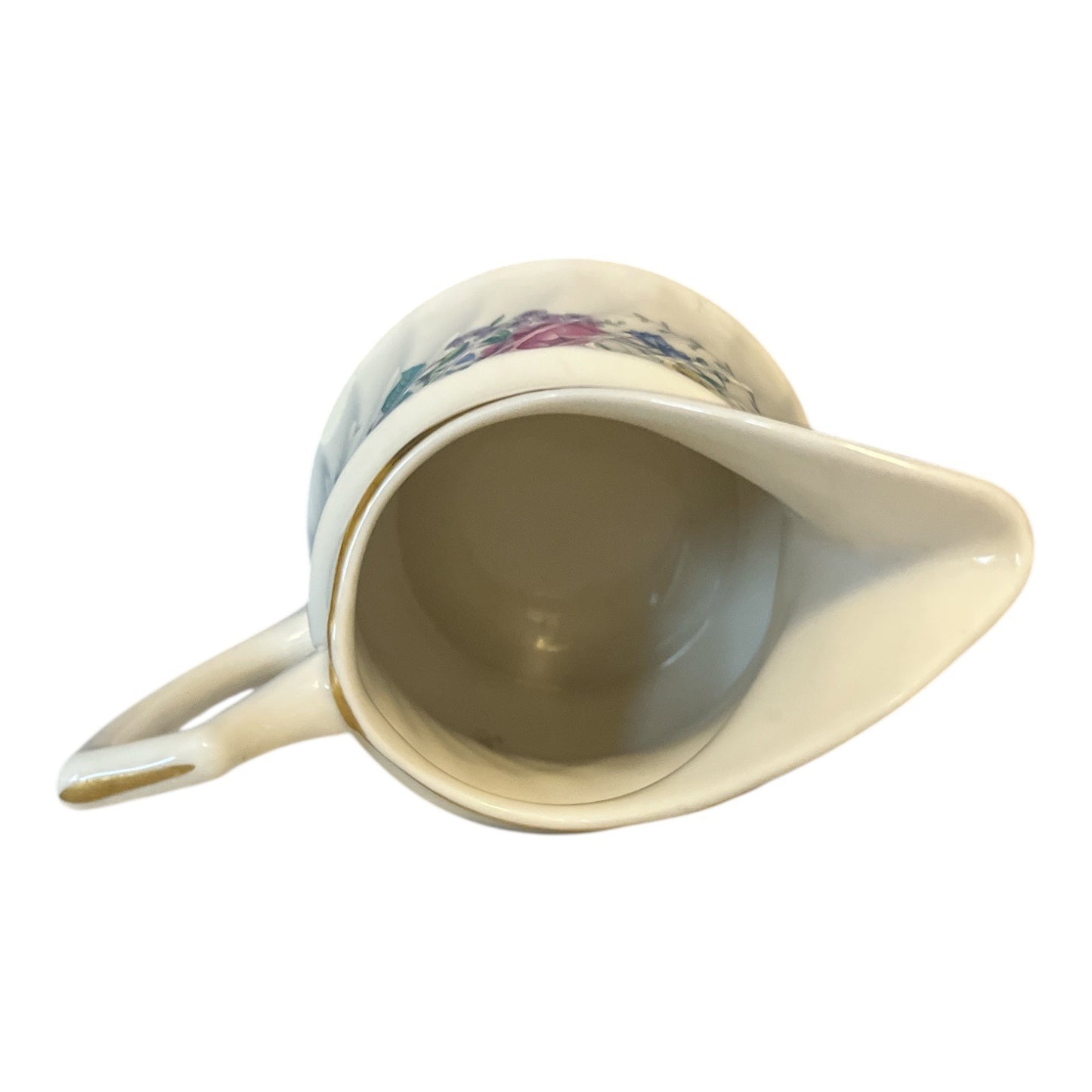 Vintage Syracuse China Lilac Rose Creamer Pitcher Floral Gold Trim USA