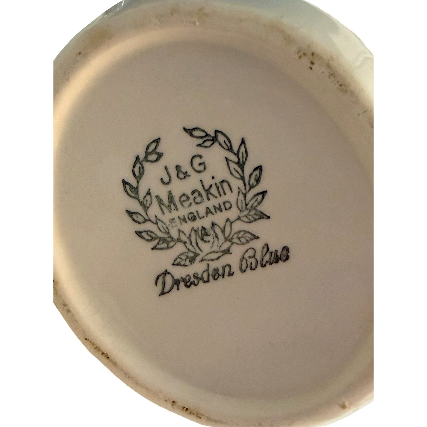 J&G Meakin Dresden Blue Creamer Pitcher Blue Floral Ironstone England 4.5 x 5
