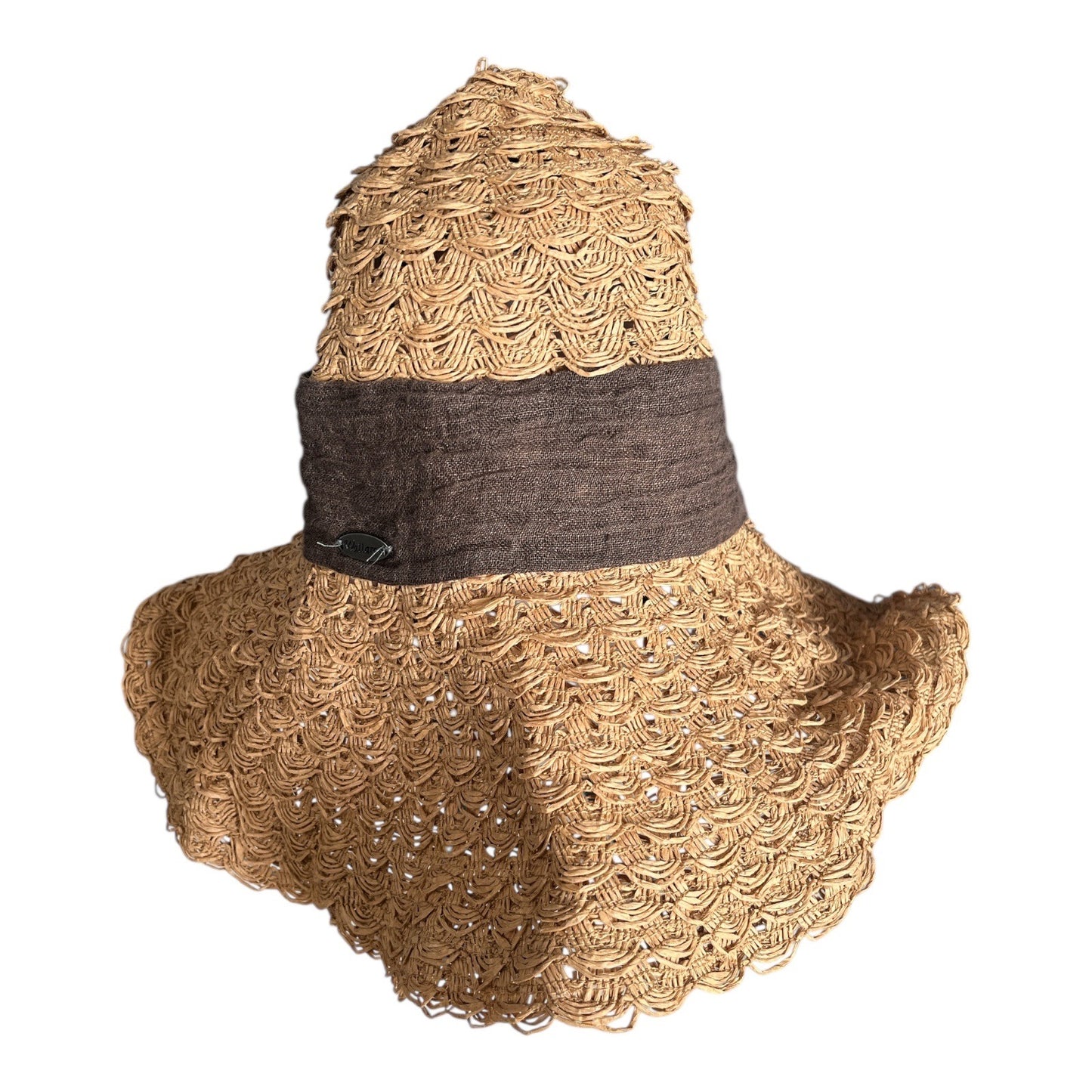 Wallaroo Hat Company Emma Women’s Sun Hat Brown Band Wide Brim Paper Braid