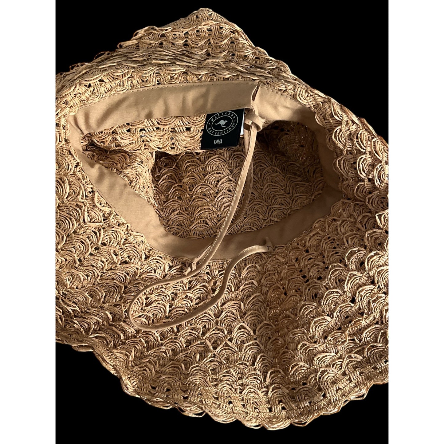 Wallaroo Hat Company Emma Women’s Sun Hat Brown Band Wide Brim Paper Braid