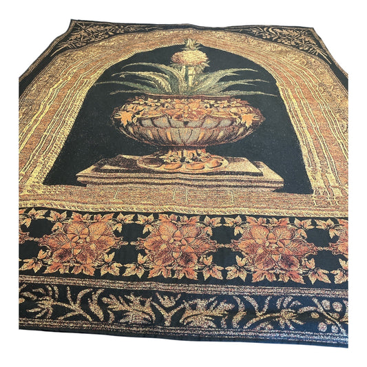 Vintage Fine Art Tapestries Wall Hanging – 50x70 Woven Jacquard Floral Urn, Made in USA
