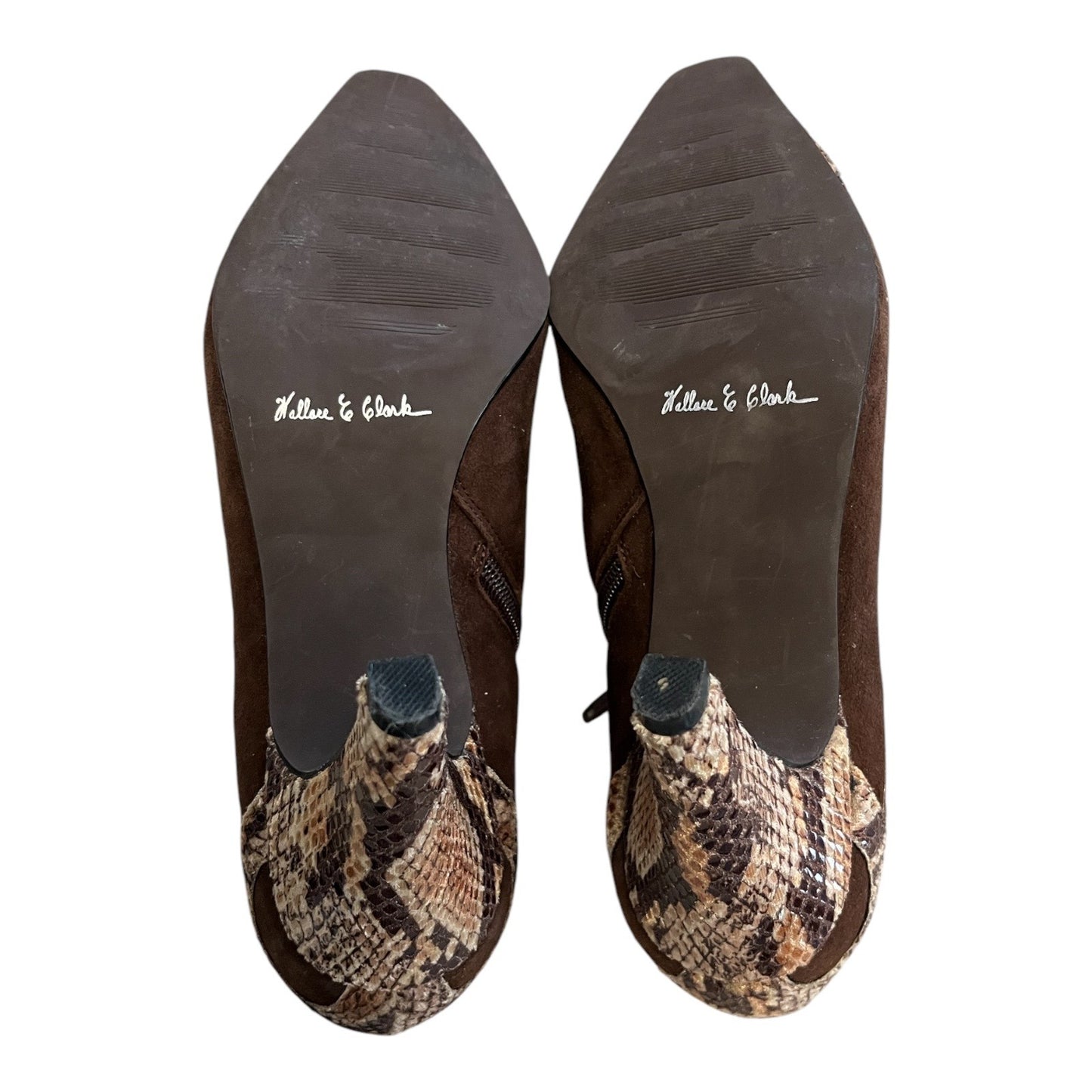 Wallace & Clark Vangie Women’s Brown Snakeskin Embroidered Heels Size 8W