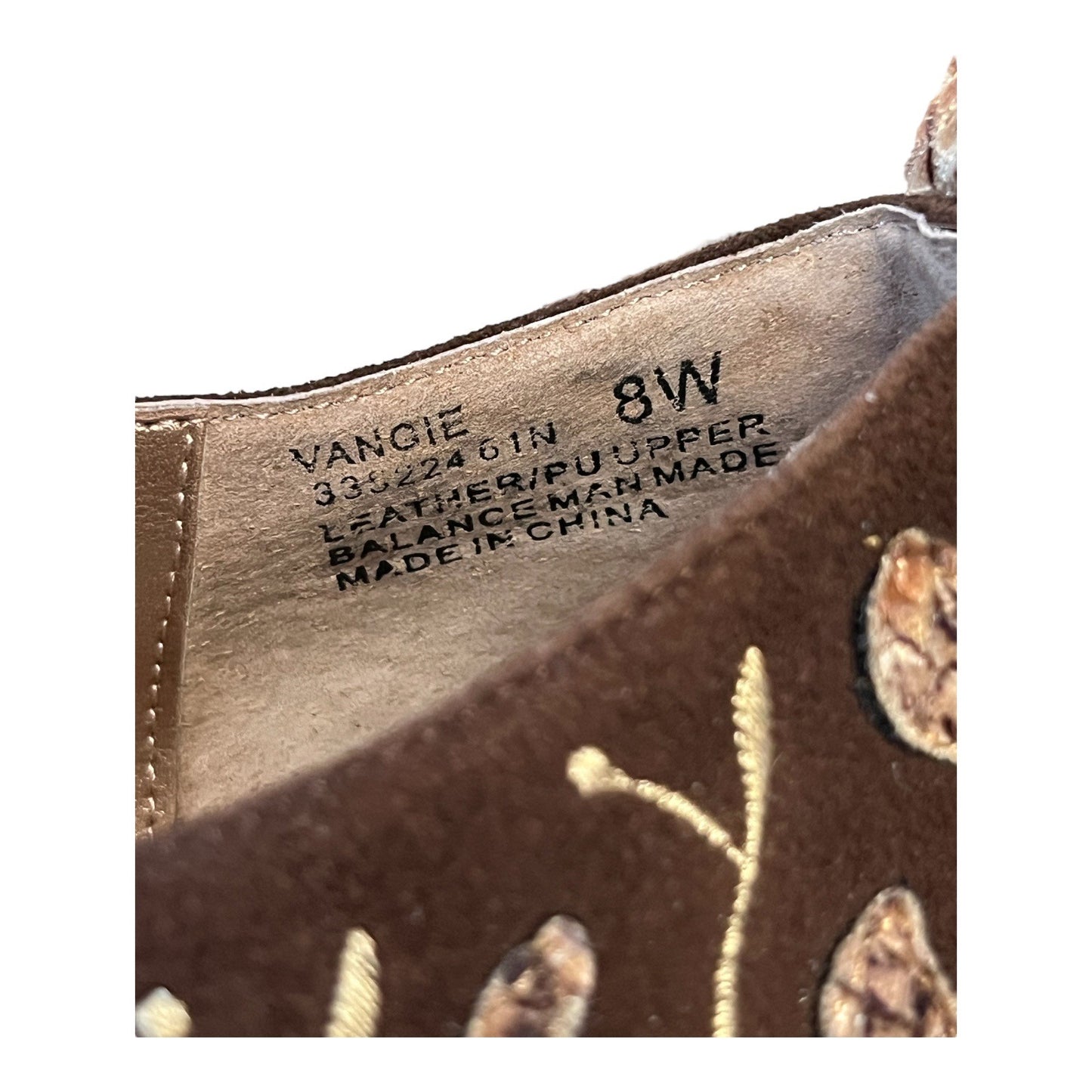 Wallace & Clark Vangie Women’s Brown Snakeskin Embroidered Heels Size 8W