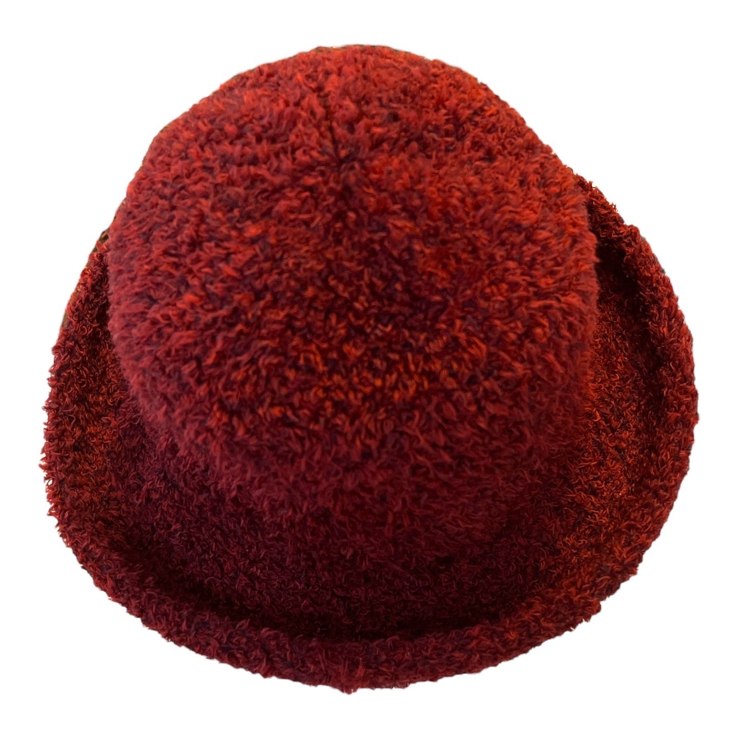Vintage Y2K Villager by Liz Claiborne Chenille Bucket Hat – Textured Red Cloche Style – 90s/2000s Cozy Knit Winter Hat