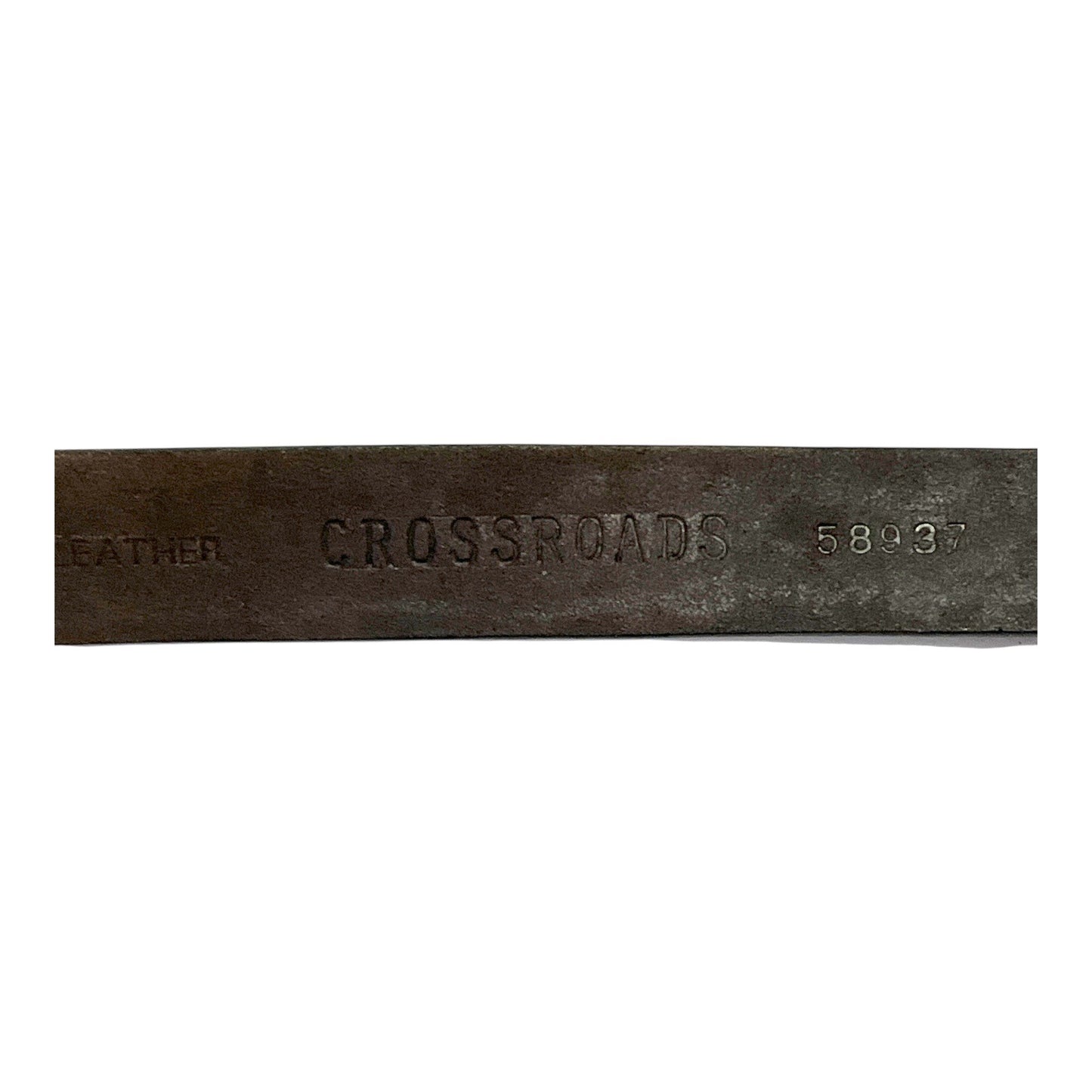 Vintage 1990s Crossroads Black Leather Belt 42” – Floral Embossed Western Style – Silver-Tone Buckle