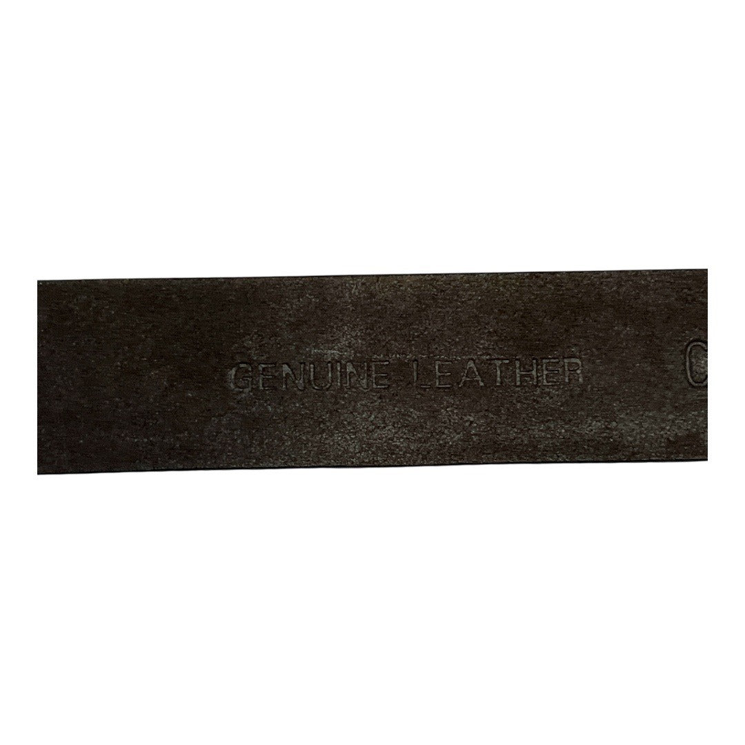 Vintage 1990s Crossroads Black Leather Belt 42” – Floral Embossed Western Style – Silver-Tone Buckle