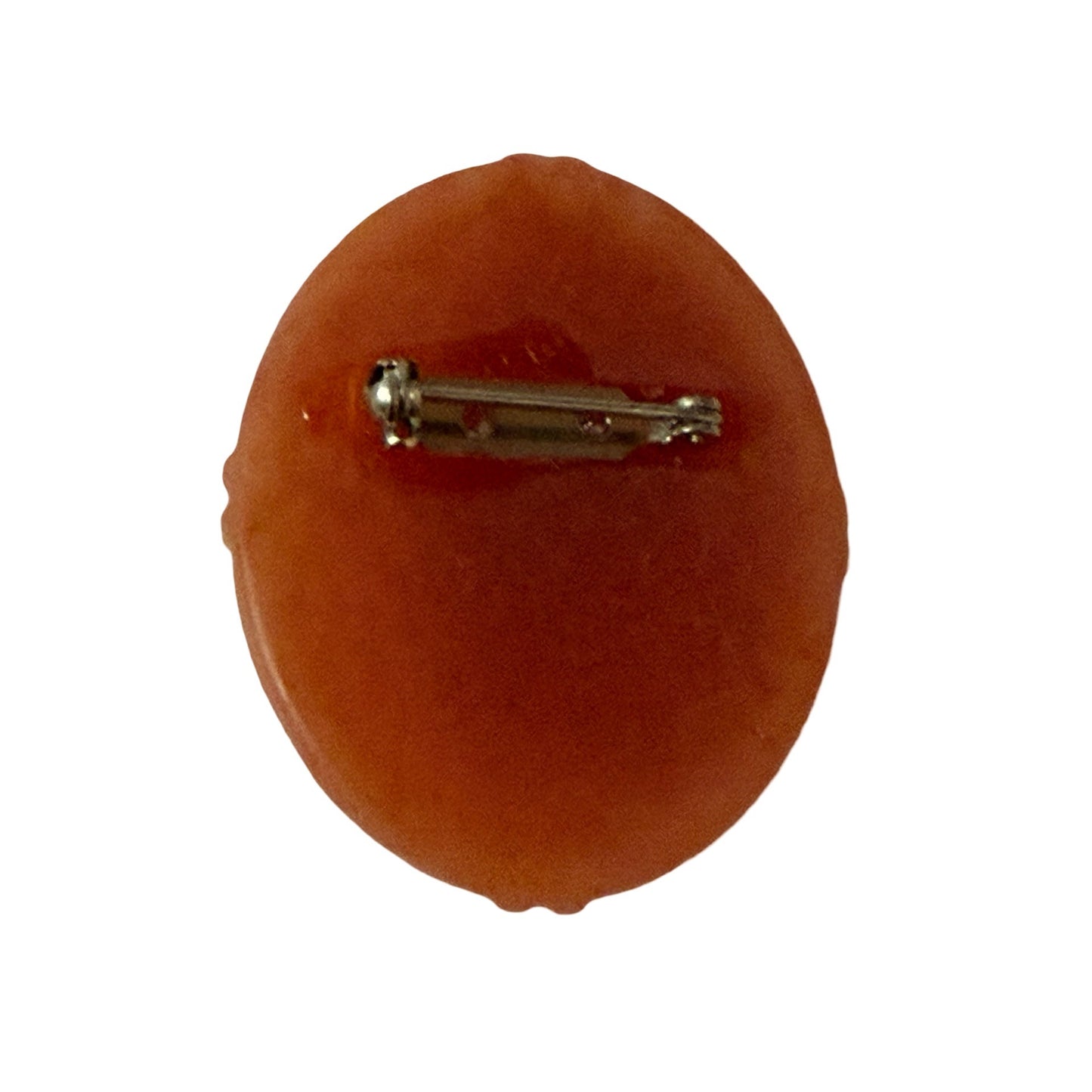 Vintage Floral Cameo Brooch Orange White Resin Bouquet Pin Oval Retro Jewelry