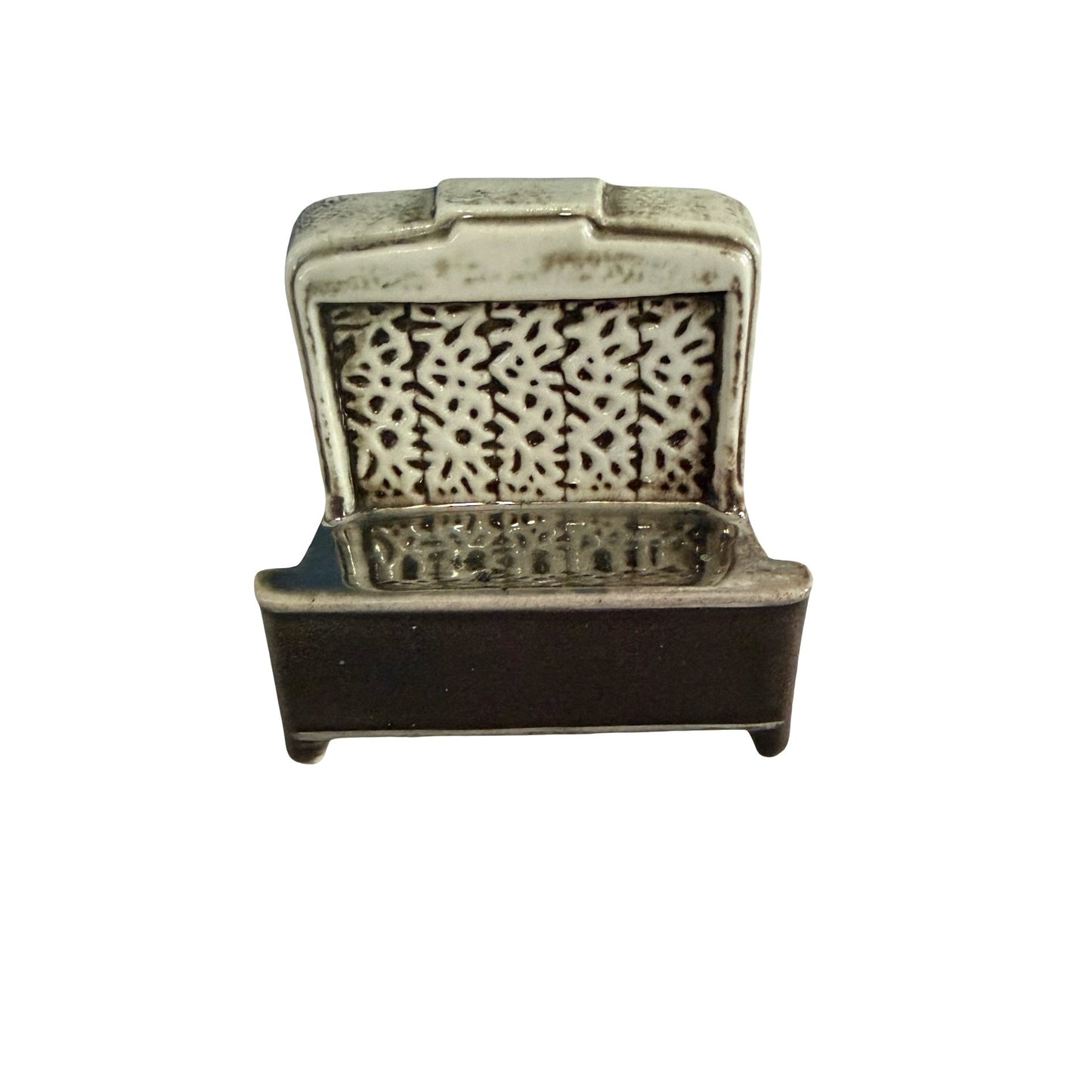 Vintage Ohio Foundry Ceramic Miniature Bench Dollhouse Furniture