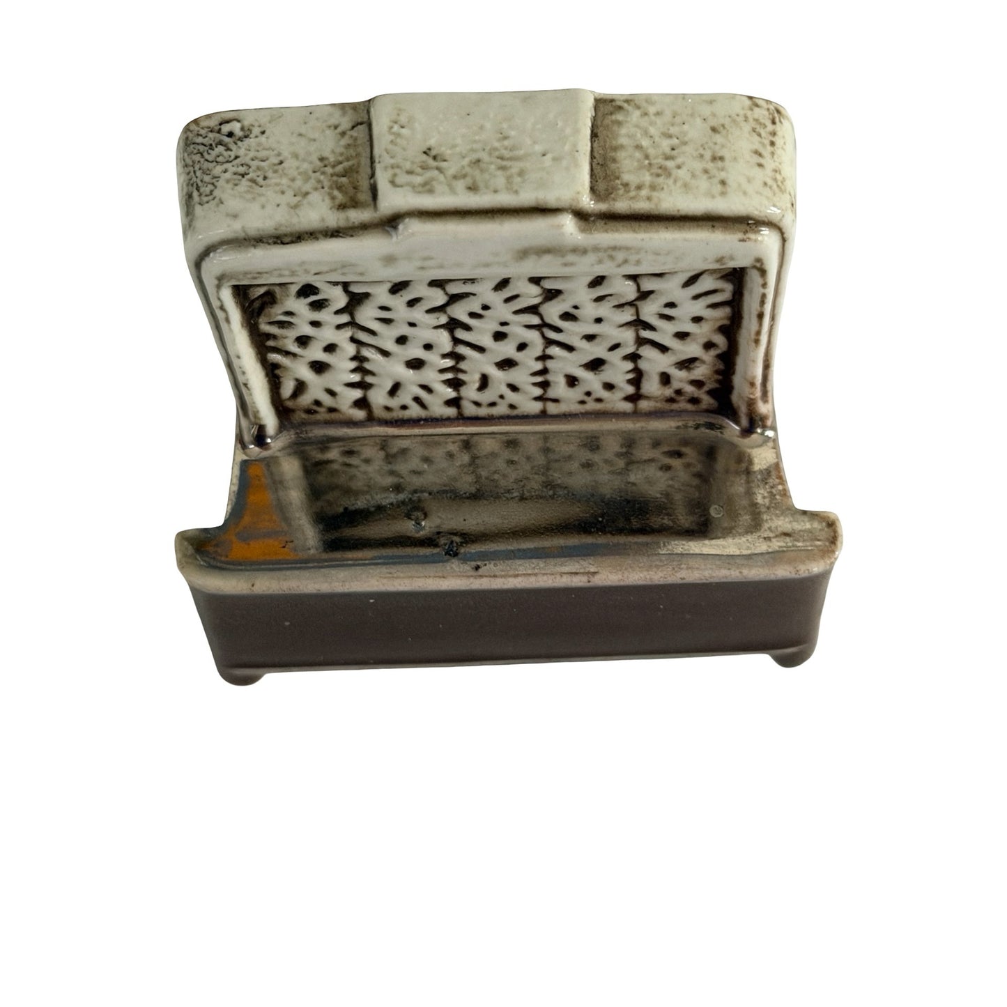 Vintage Ohio Foundry Ceramic Miniature Bench Dollhouse Furniture