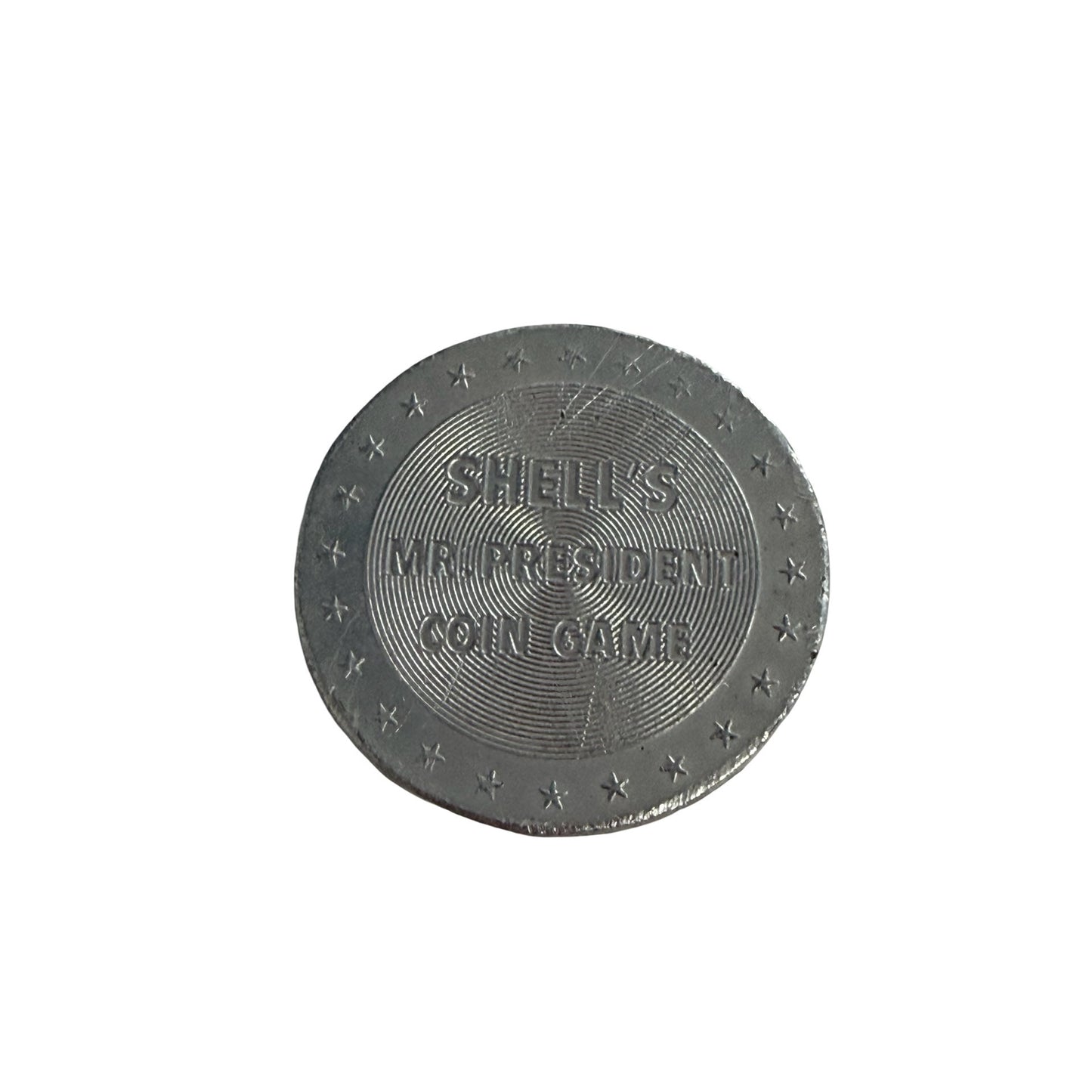 Vintage 1952 Shell's Mr. President Coin Game Token William H. Harrison Aluminum Coin