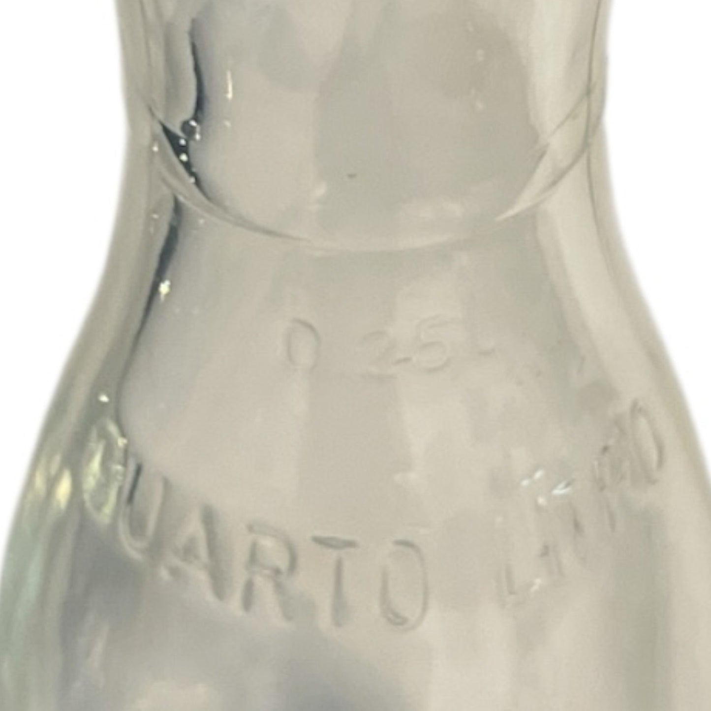 Vintage Bormioli Rocco Italian Carafe – 0.25L Quarto Litro Embossed Clear Glass – Italy