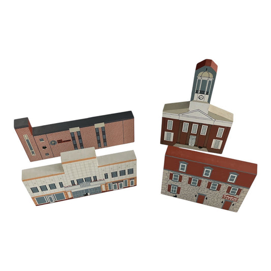 4 Cat’s Meow Village Wood Bldgs – Carlisle & Pennsylvania Landmarks – Signed