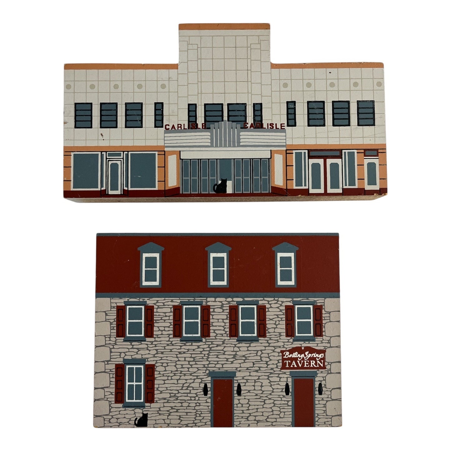 4 Cat’s Meow Village Wood Bldgs – Carlisle & Pennsylvania Landmarks – Signed