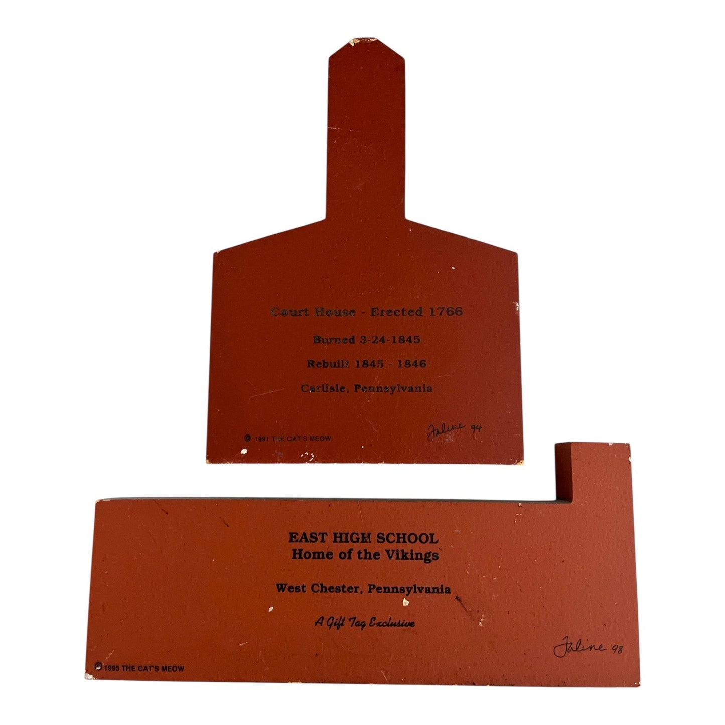 4 Cat’s Meow Village Wood Bldgs – Carlisle & Pennsylvania Landmarks – Signed