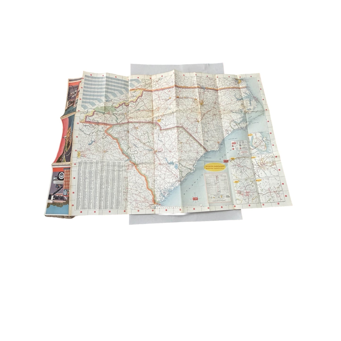 Vintage Atlantic Refining Company Road Map Mid Atlantic Southeast 1961 Gas Station Advertising