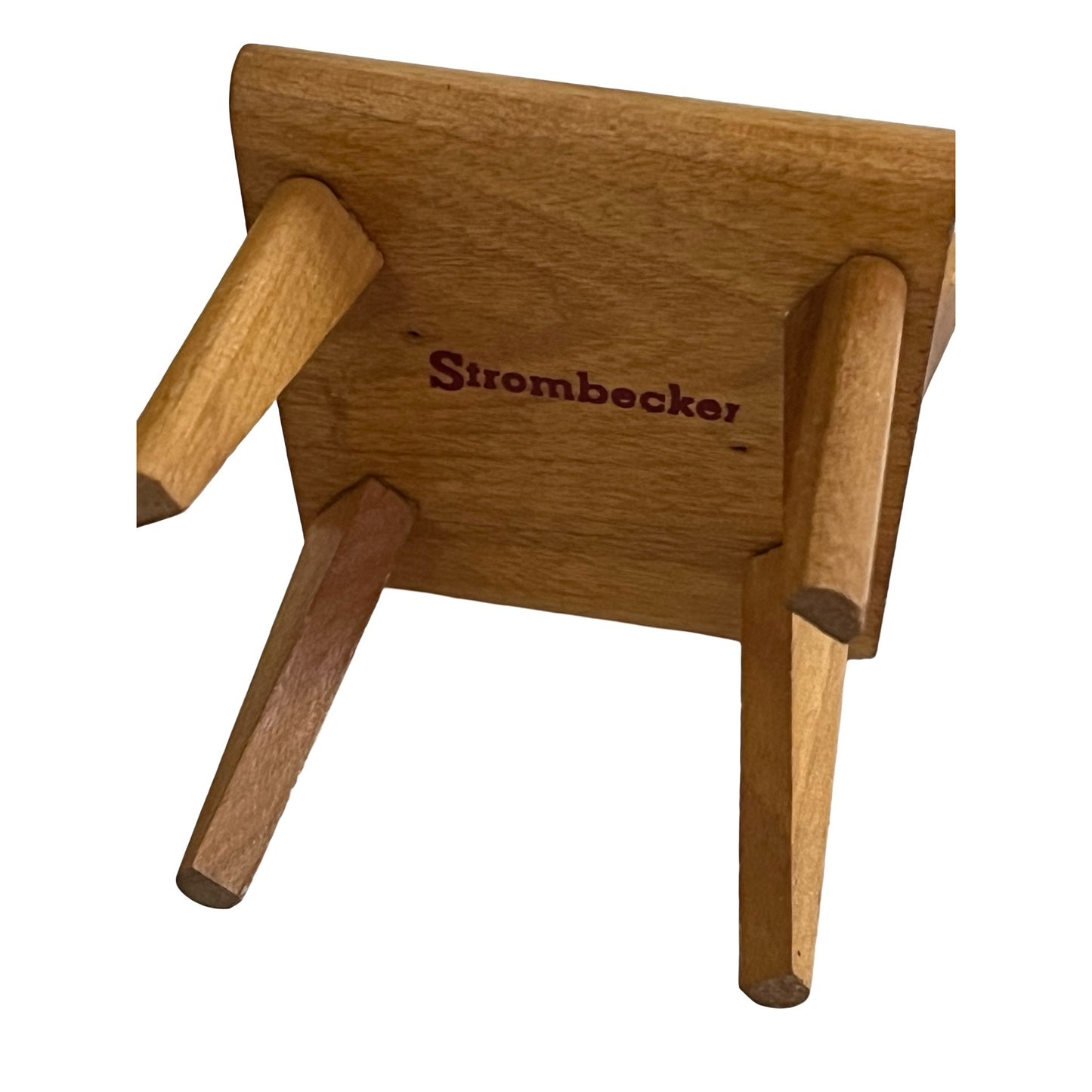Vintage Strombecker Dollhouse Furniture Table Chairs Wood Mid Century Miniature Set 1:6