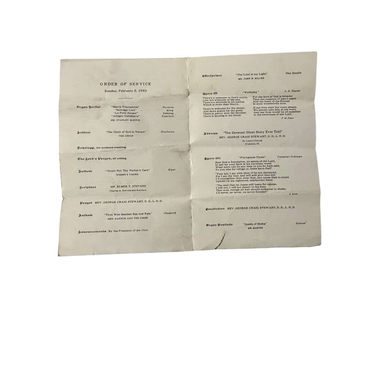 1922 Chicago Sunday Evening Club Orchestra Hall Program John G Shedd McCormick