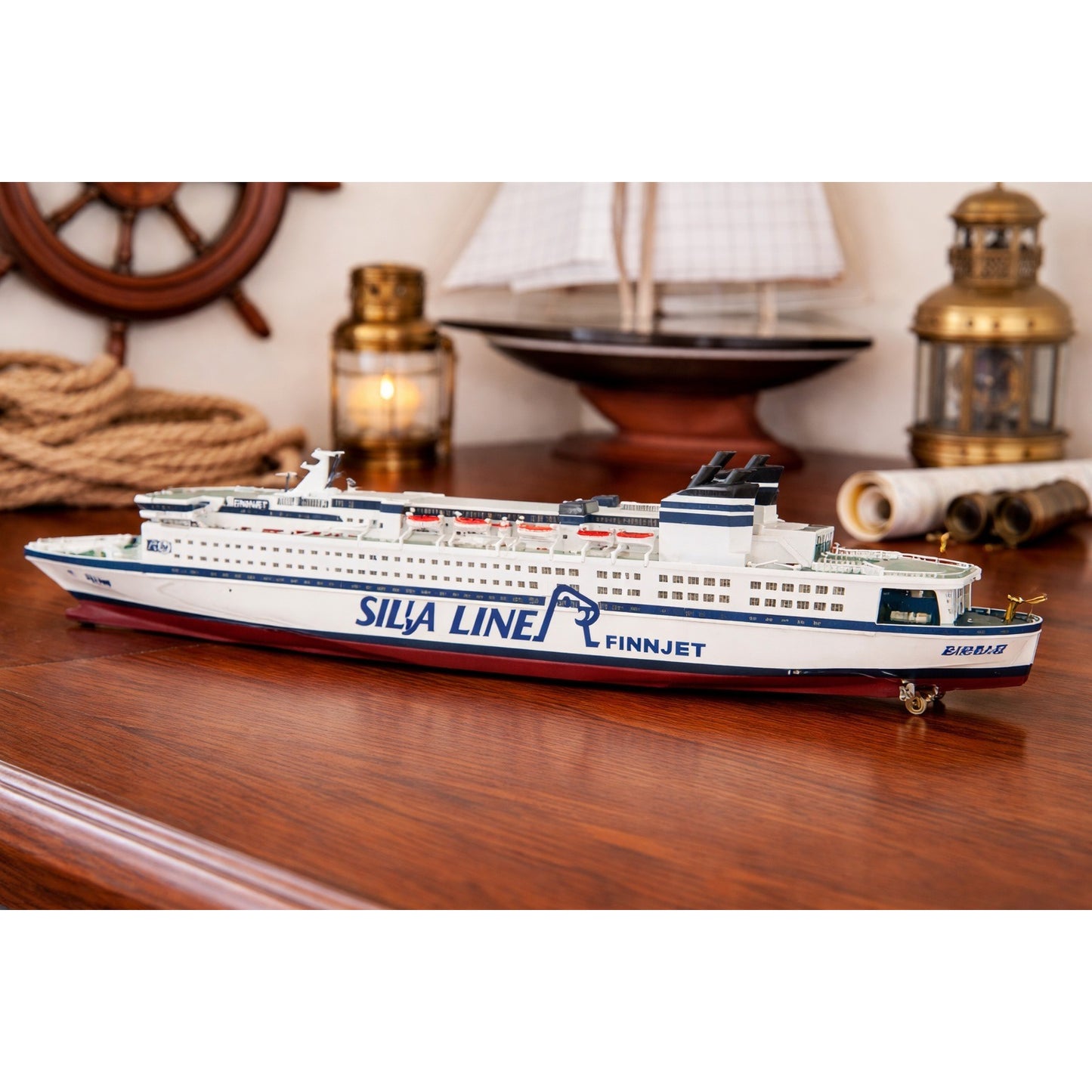 Silja Line Finnjet Ship Model 21” Ferry Boat Maritime Display Cruise Ship Vintage