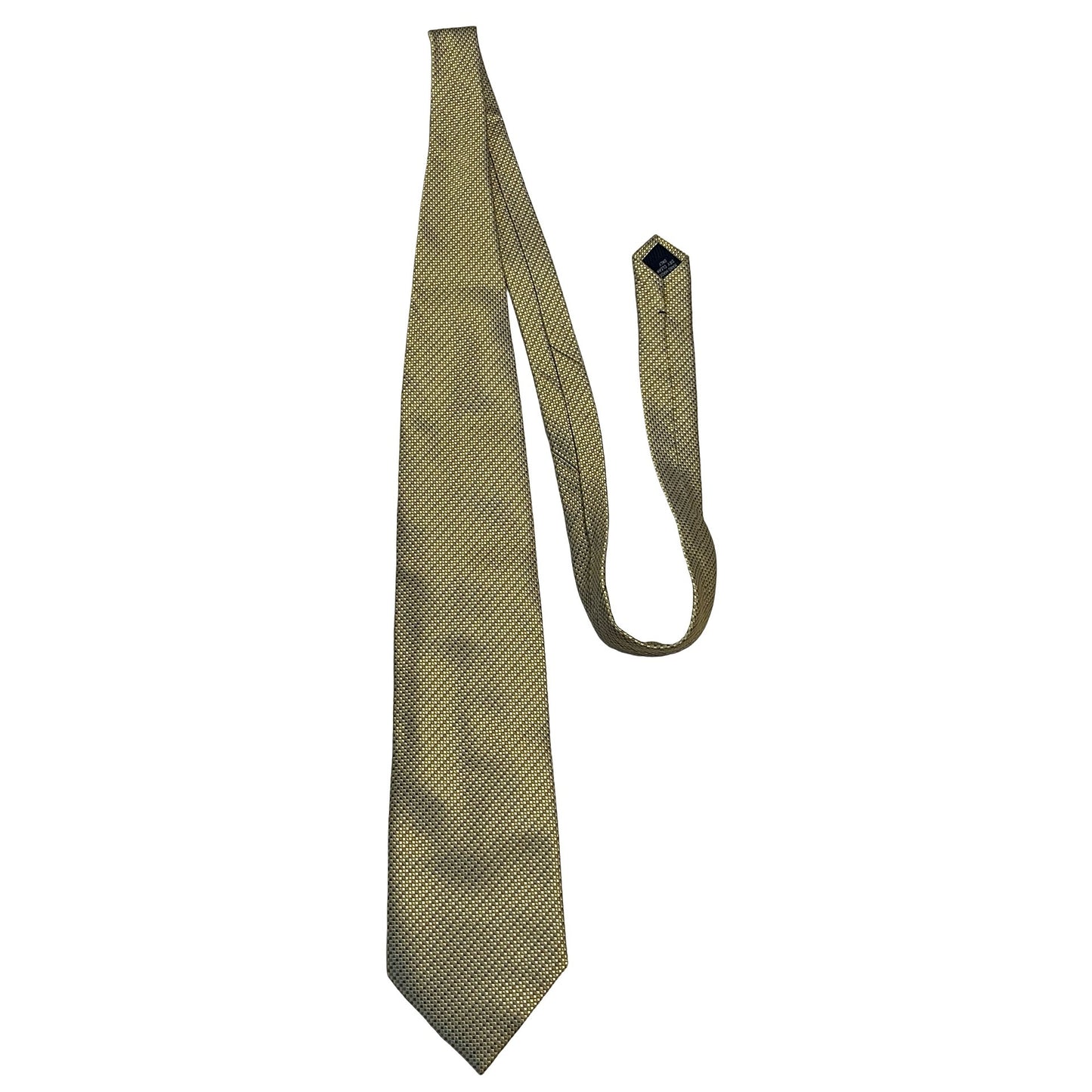 Vintage Henry Jacobson Silk Tie Gold Geometric Pattern Classic Mens Necktie