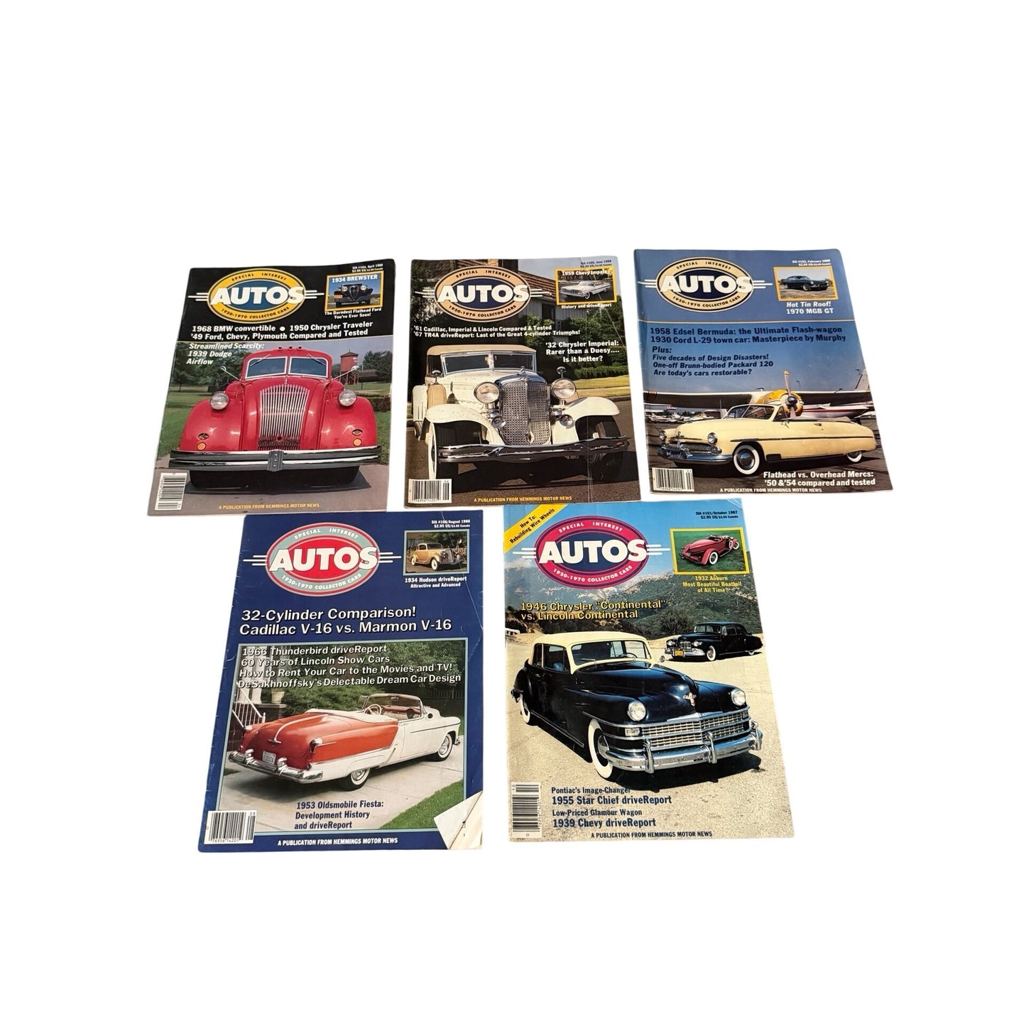 5 Vintage Special Interest Autos SIA Magazines 1980s BMW Cadillac Packard Car Lot