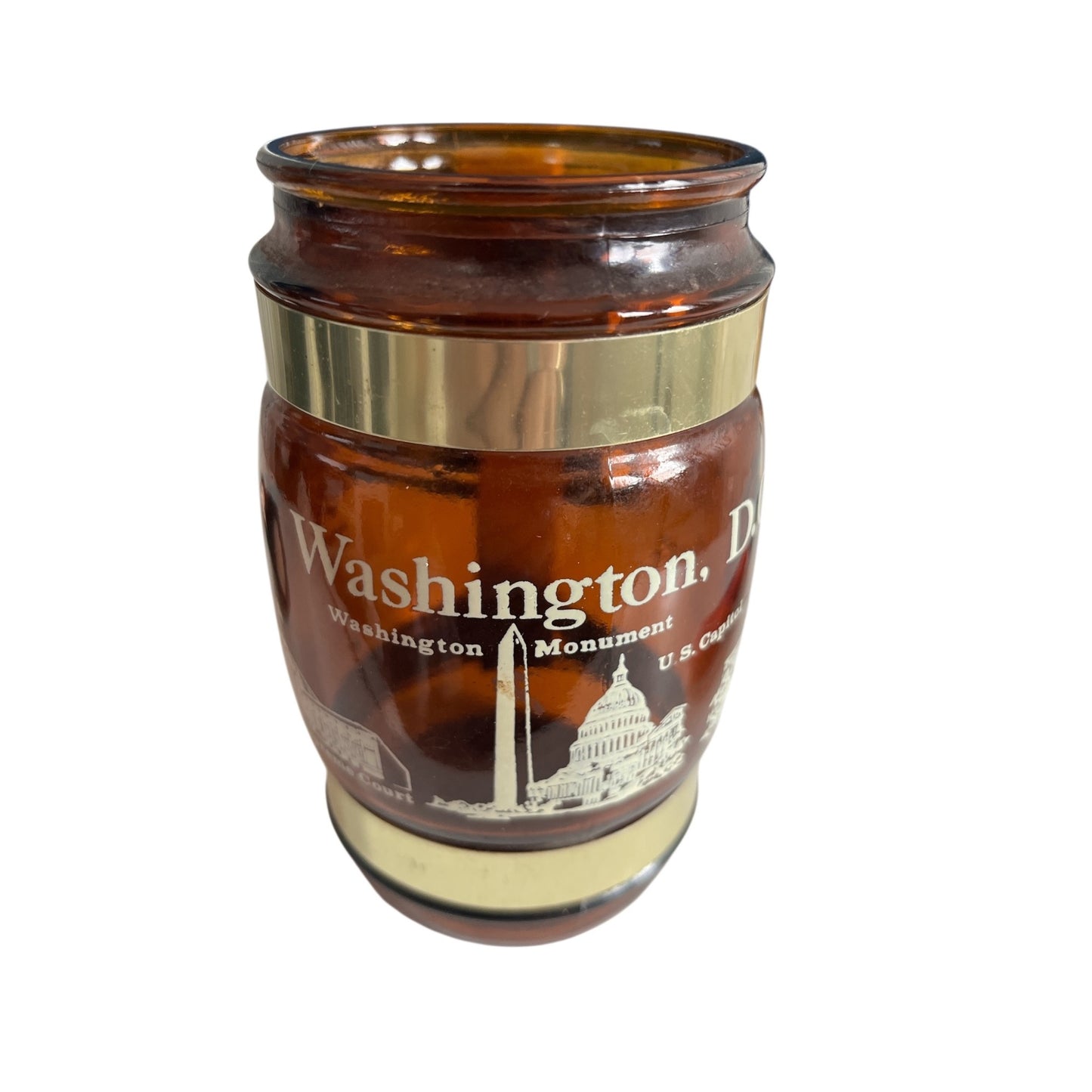 Vintage Siesta Ware Washington DC Souvenir Mug, Amber Glass Stein, Made in USA
