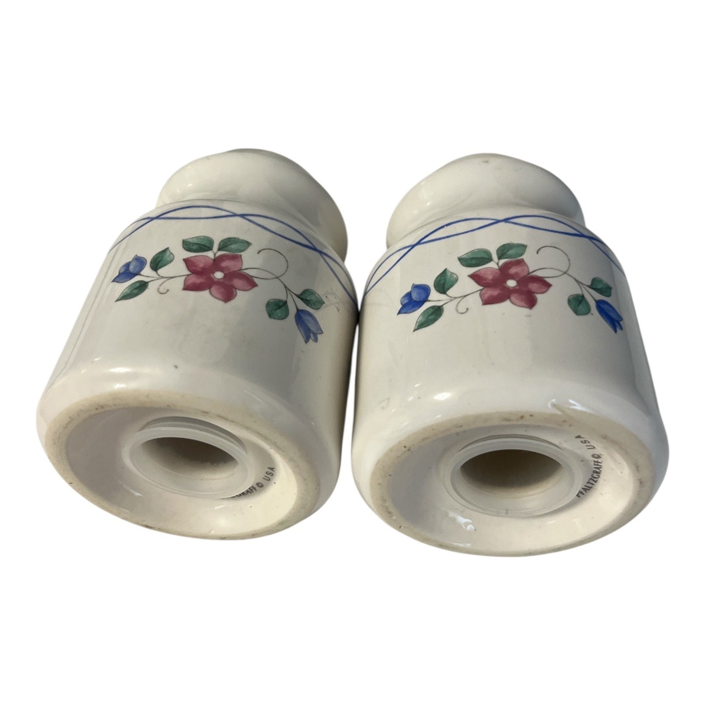 Pfaltzgraff Bonnie Brae Salt and Pepper Shakers – Vintage Floral Stoneware – 4” Tall, USA
