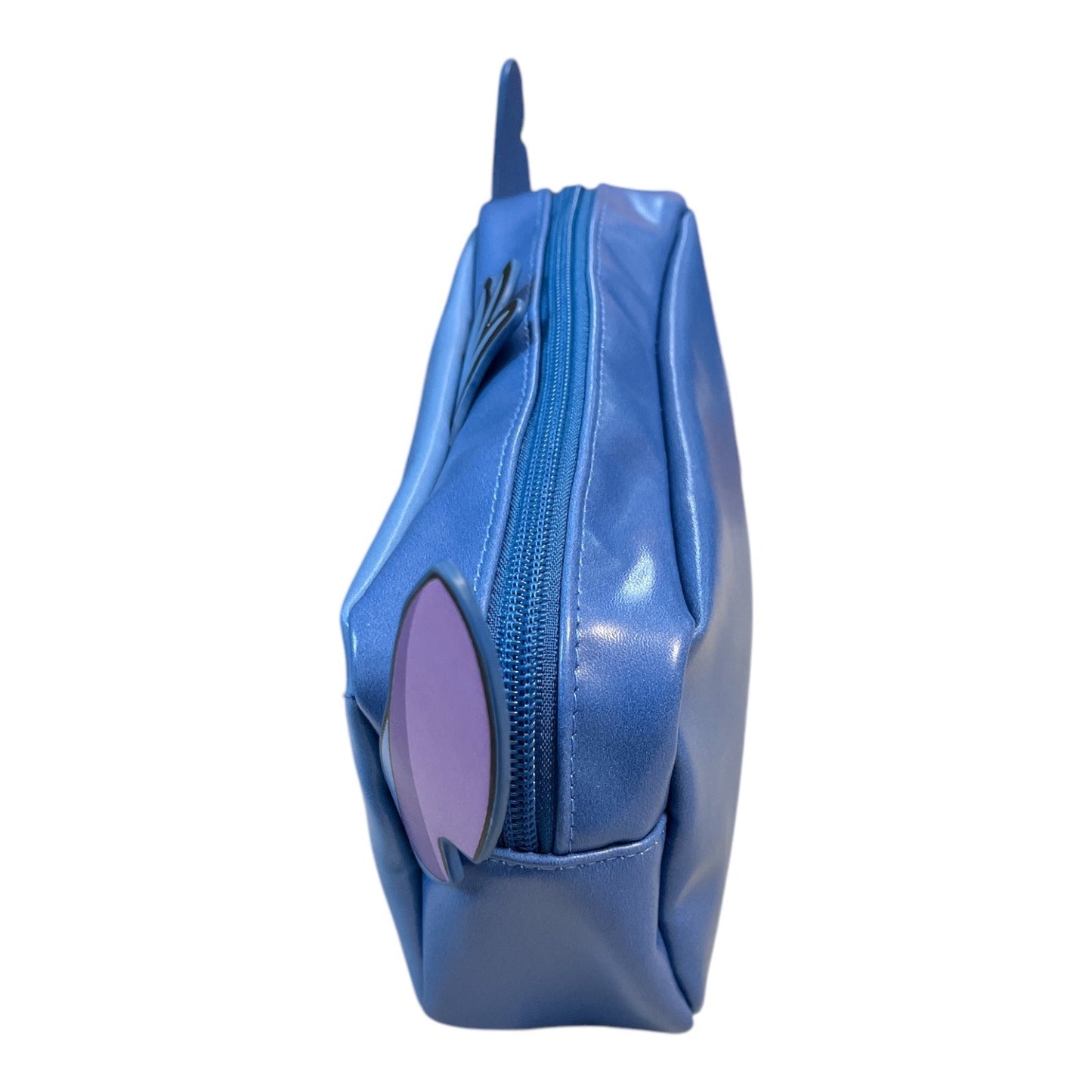 Disney Stitch Cosmetic Bag Blue Zip Pouch With Ears New Without Tags